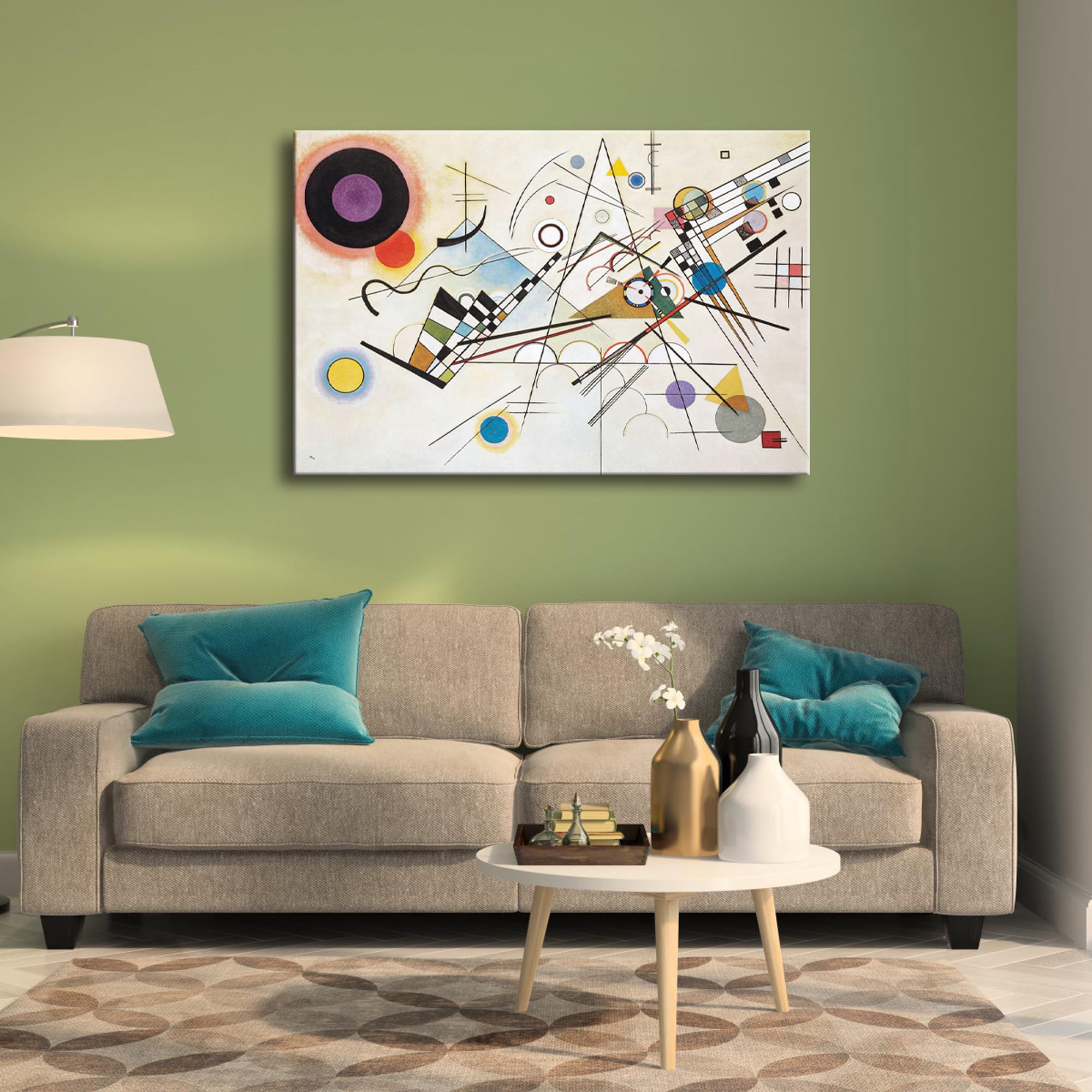 Wieco Art Large Wassily Kandinsky Composition Viii Picture Reproduction Of Famous Paintings Canvas Prints Wall Art Canvas Wall A