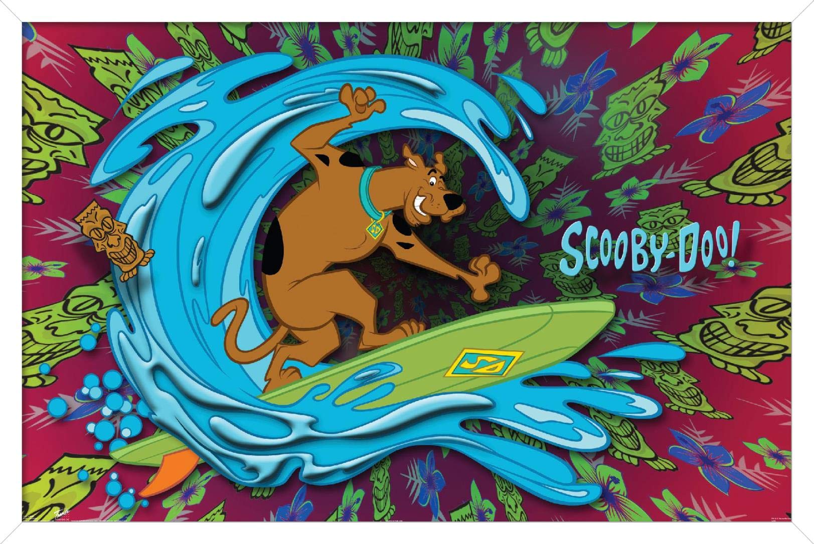 Trends International Scooby-Doo - Surf Wall Poster, 14.725'' X 22.375'', White Framed Version