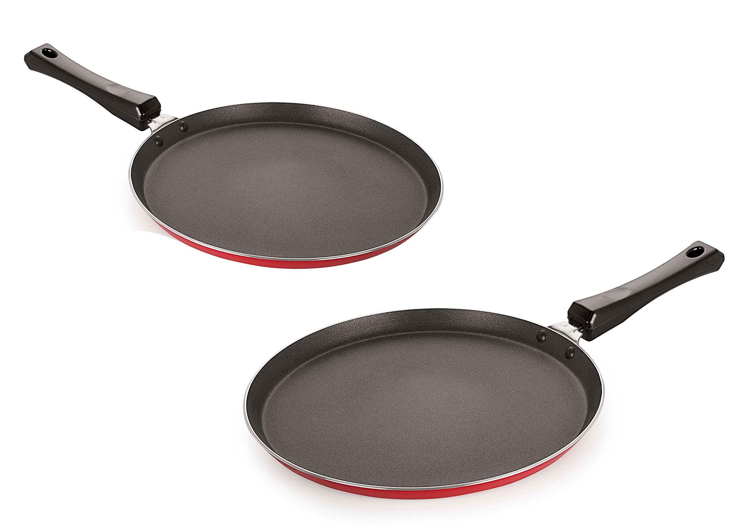 Nirlon Aluminium NonStick Cookware Set, 2  Pieces, Red (2.6Mm_Ft12_Ft13)