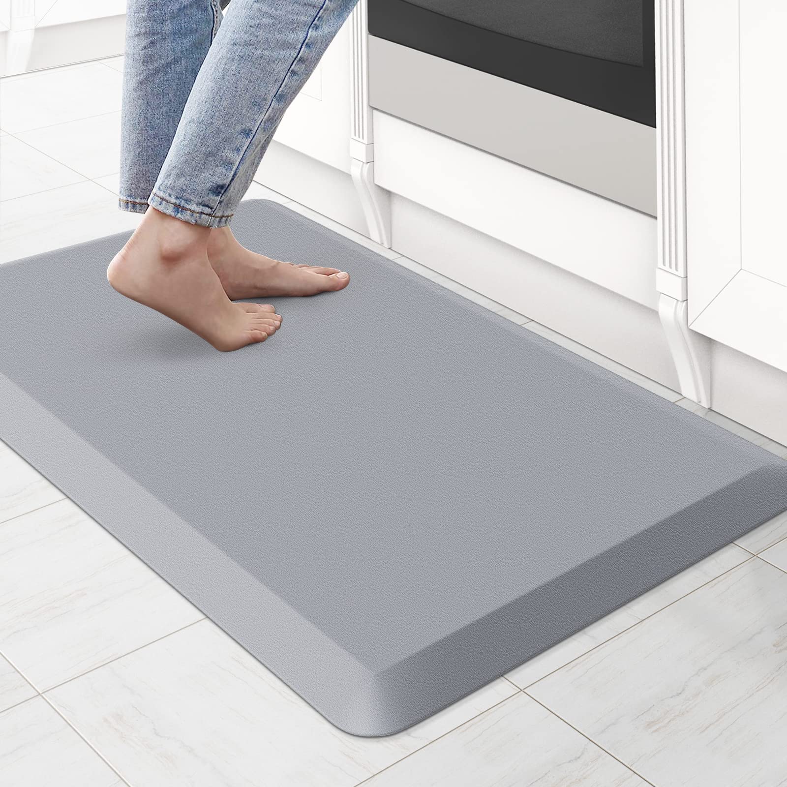 Kitchenclouds Kitchen Mat Cushioned Anti Fatigue Kitchen Rug Non Slip Standing Mat Comfort Floor Mats For Sink Office (17.3''X 2