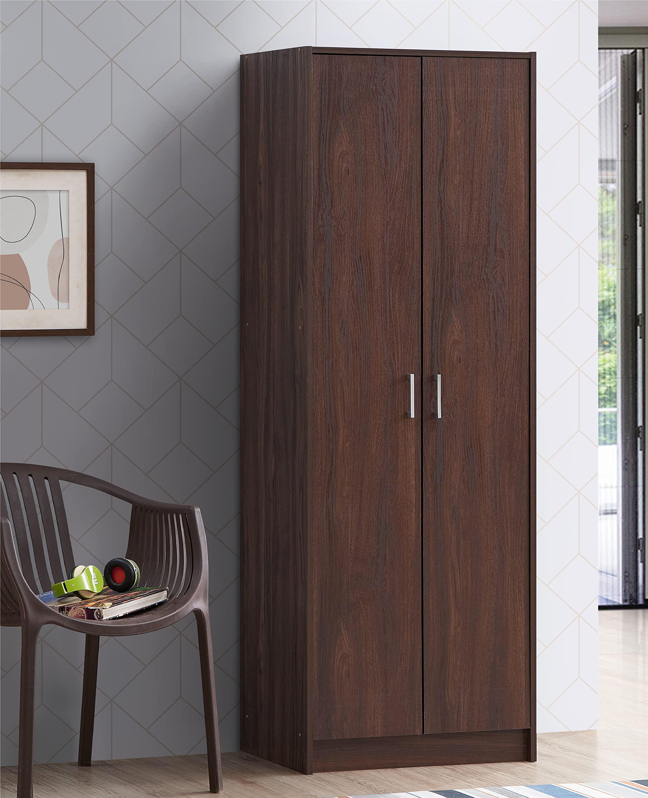 Deckup Giona Engineered Wood Book Shelf And Display Unit (Walnut, Matte Finish)