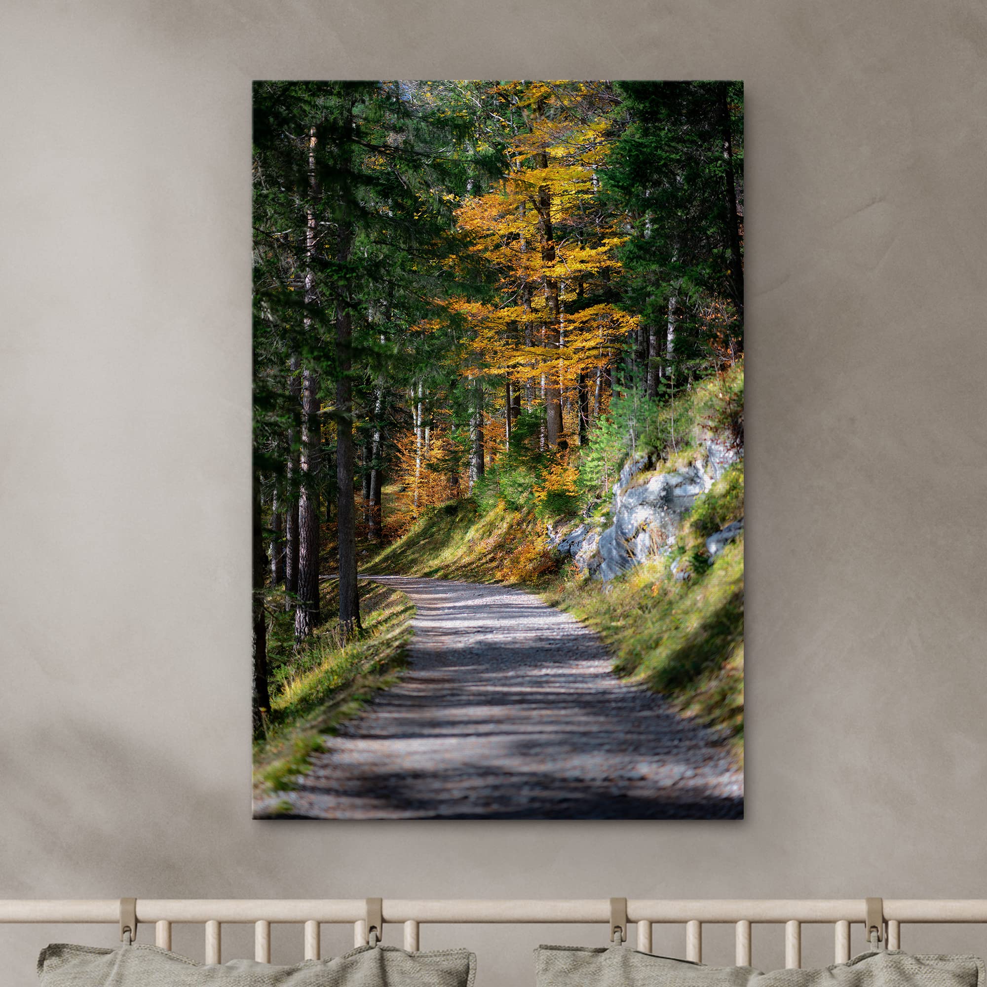 Signwin Canvas Wall Art Green Forest Path Nature Forest Photography Realism Rustic Scenic Dramatic Multicolor Cool For Living Ro