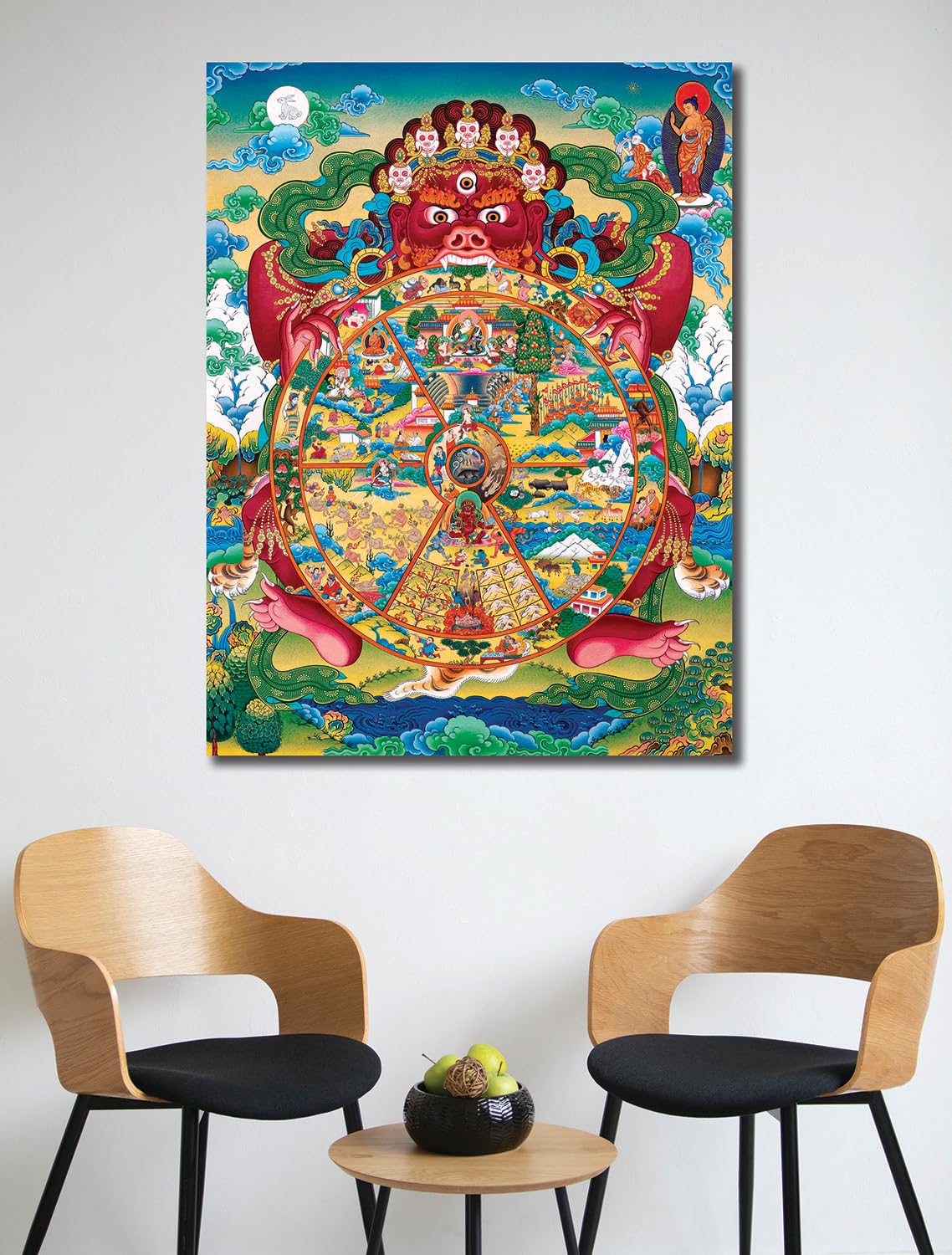 Namaste Home - The Wheel of Samsara Buddha - Indian God - Canvas Painting For Home And Office|| For Bedroom,Living Rome,and Offi