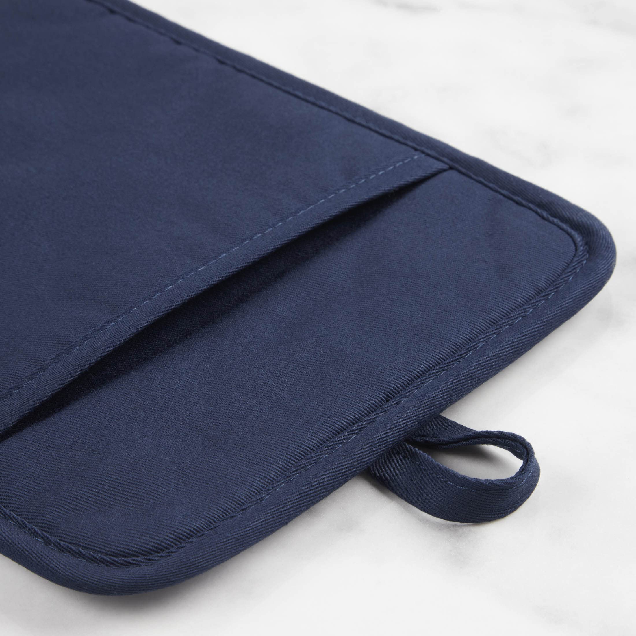 KitchenAid Ribbed Soft Silicone Pot Holder 2-Pack Set, Ink Blue, 7x9