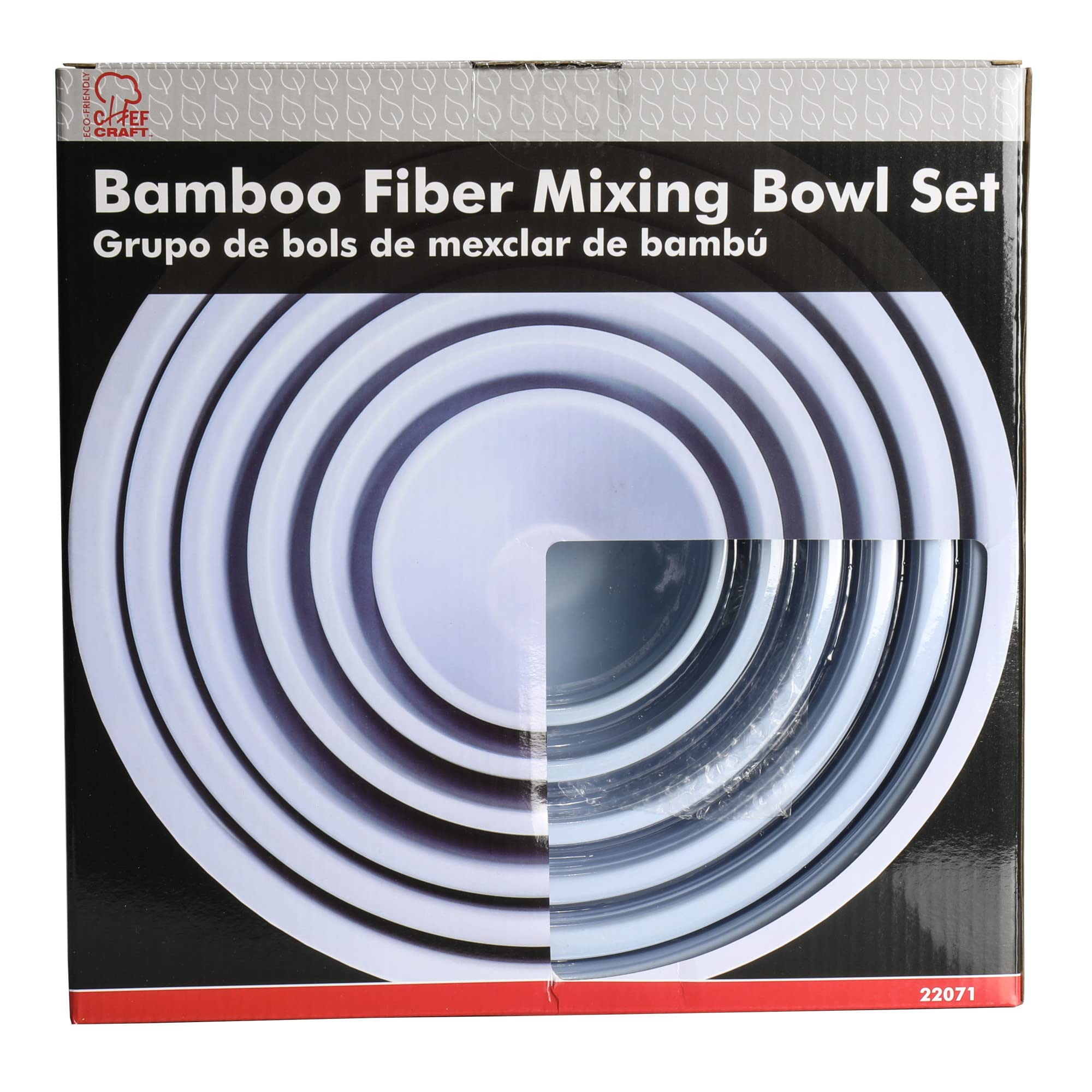 Chef Craft Eco Bamboo Fiber Mixing Bowl Set, 6 Piece Set, Blue