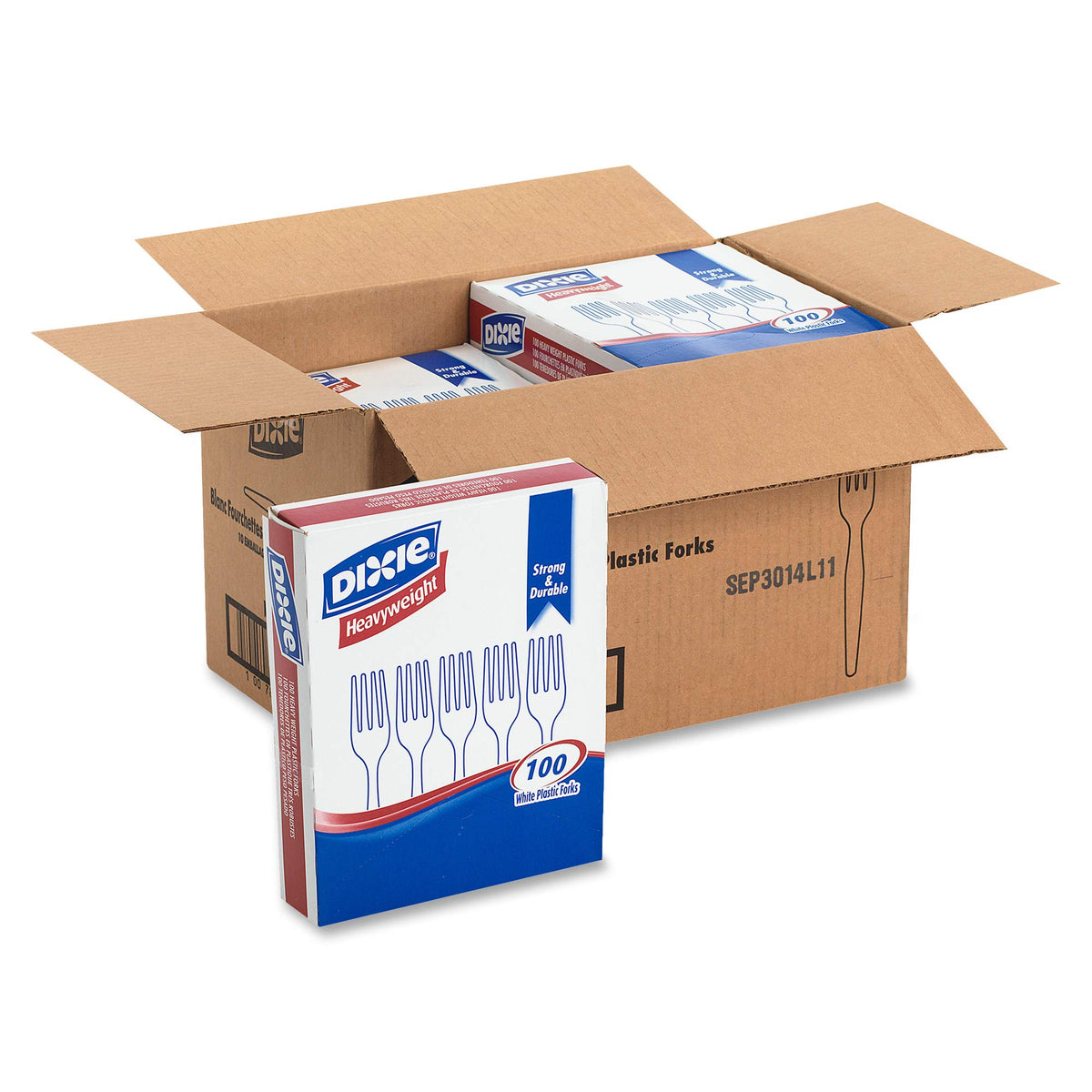 Dixie 7.13'' Heavy-Weight Polystyrene Plastic Fork By Gp Pro (Georgia-Pacific), White, Fh207Ct, 1,000 Count (100 Forks Per Box,