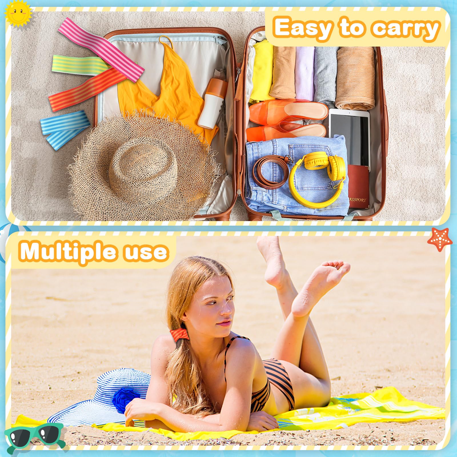 Boao 4 Pcs Large Towel Bands For Beach Chairs 15.75 X 1.97 Inch Cruise Towel Clips For Lounge Beach Pool Chairs Towel Strap Hold