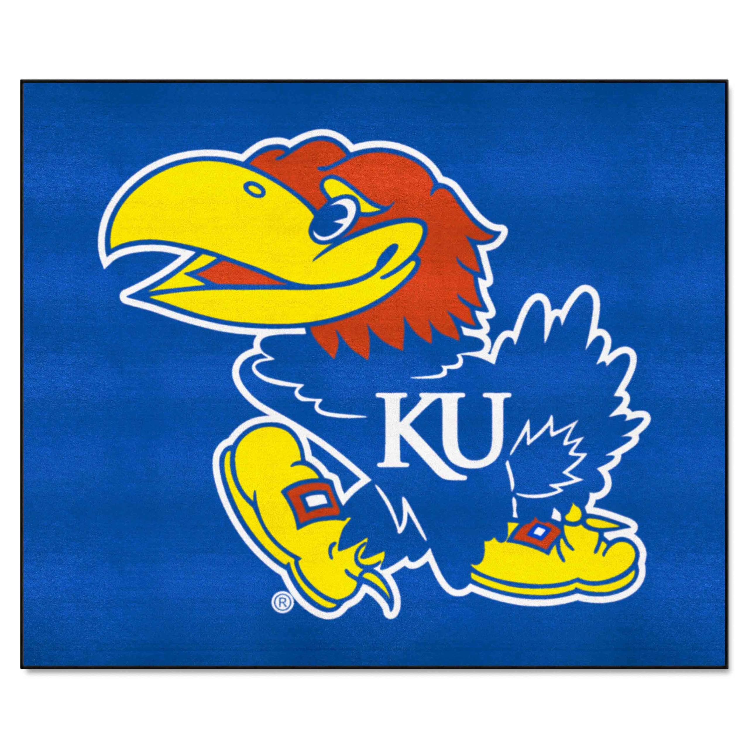 FANMATS 3606 Kansas Jayhawks Tailgater Rug - 5ft. x 6ft. Sports Fan Area Rug, Home Decor Rug and Tailgating Mat
