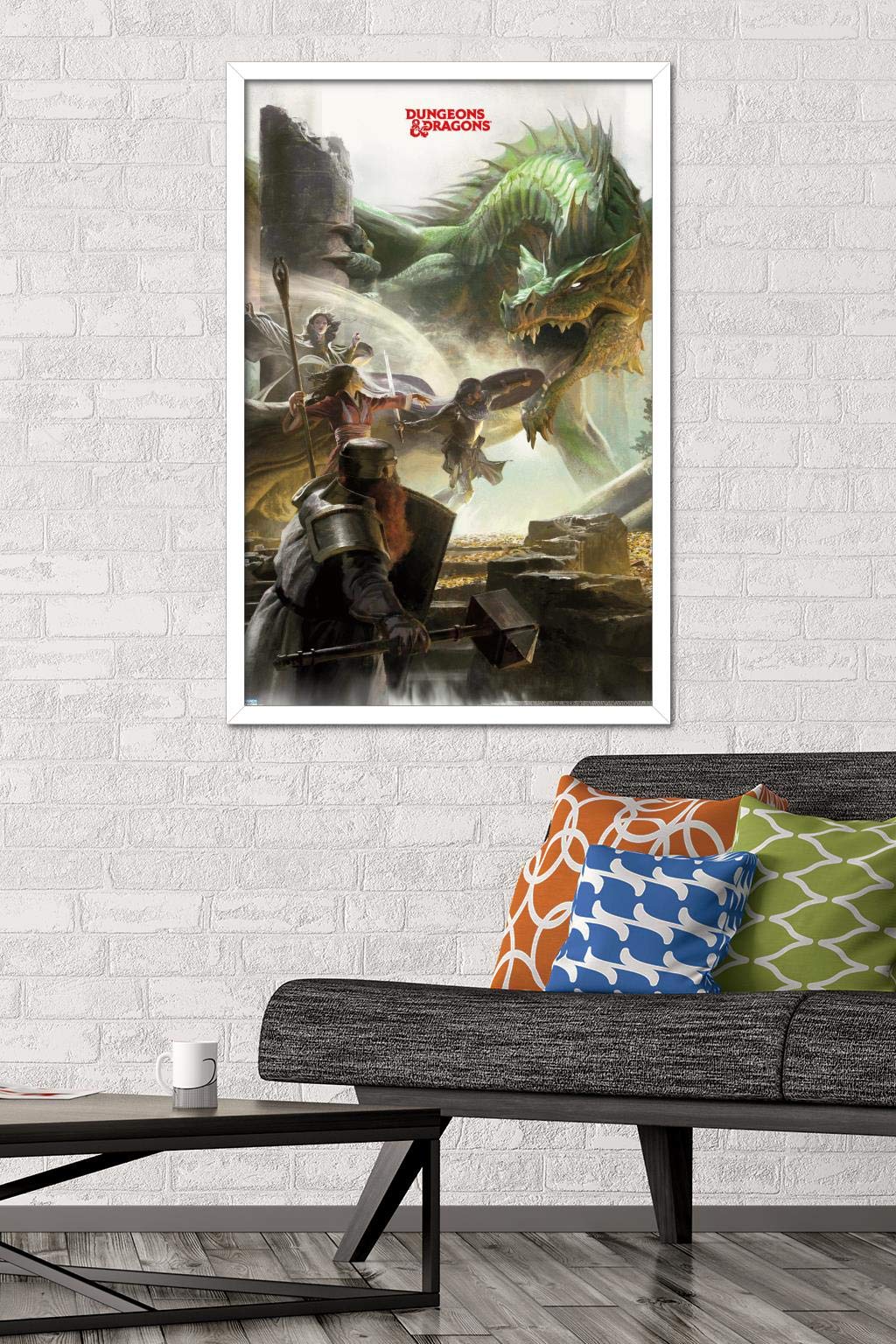 Trends International Dungeons And Dragons - Adventure Wall Poster, 22.375'' X 34'', White Framed Version