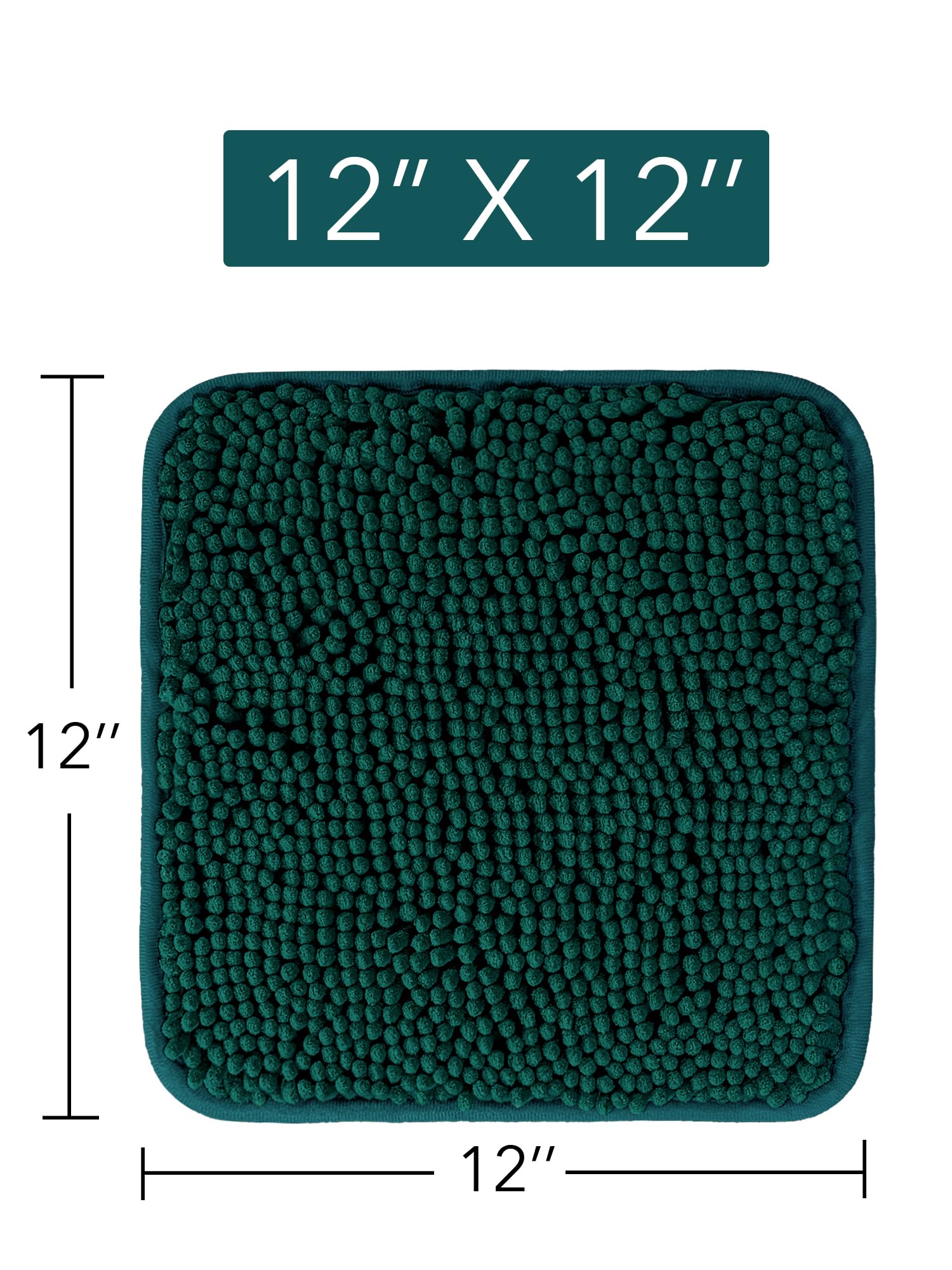 Yeaban Dark Teal 47 X 17 Bathroom Rug - Thick Chenille Bath Mats | Absorbent And Washable Bath Rug Non-Slip, Plush And Soft Rugs