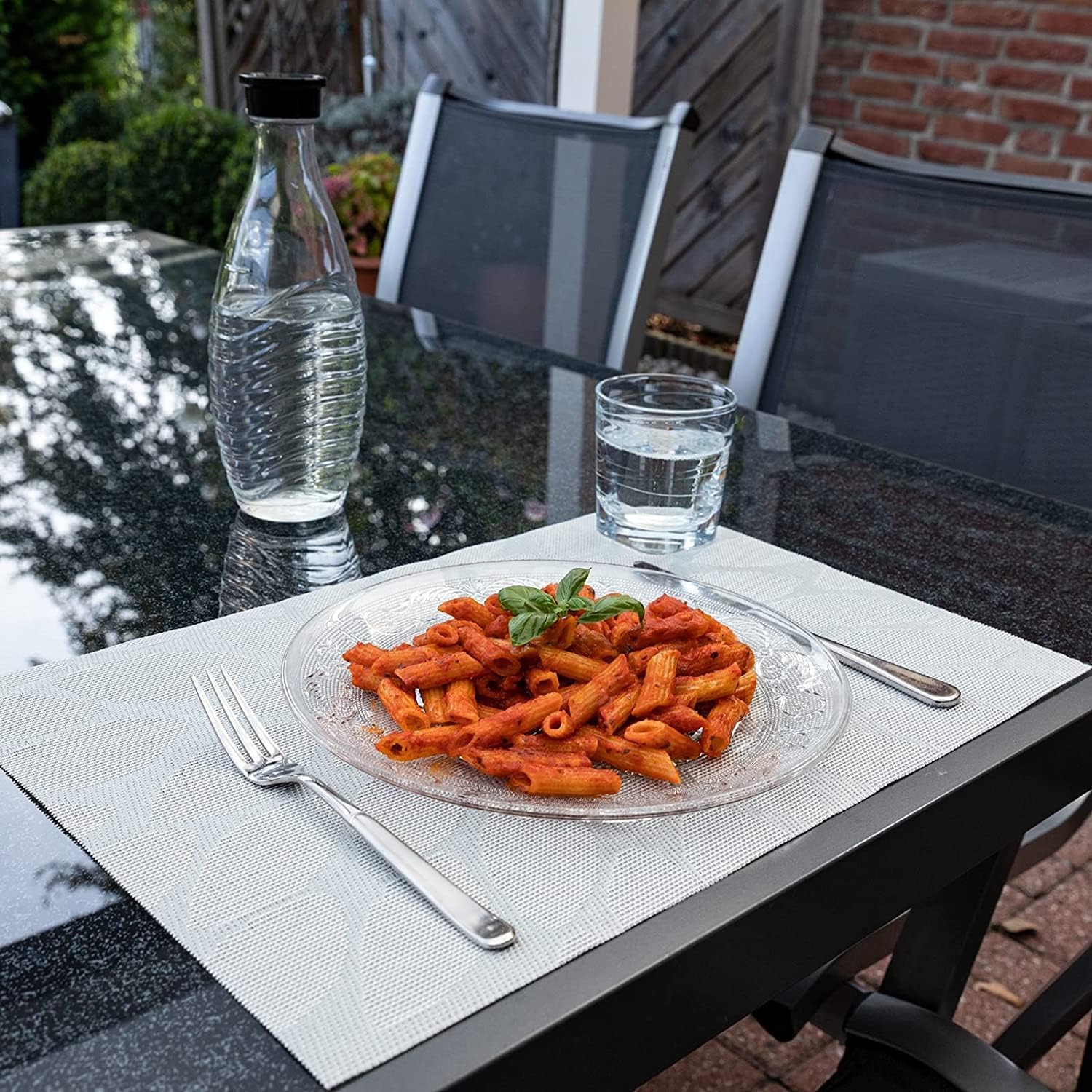 bellemax Glass Plate Set of 4 pcs Flower Decorative 6 inch Crystal Clear Glass Plate- Dry Fruits Sweets Chocolate Snack Plate fo