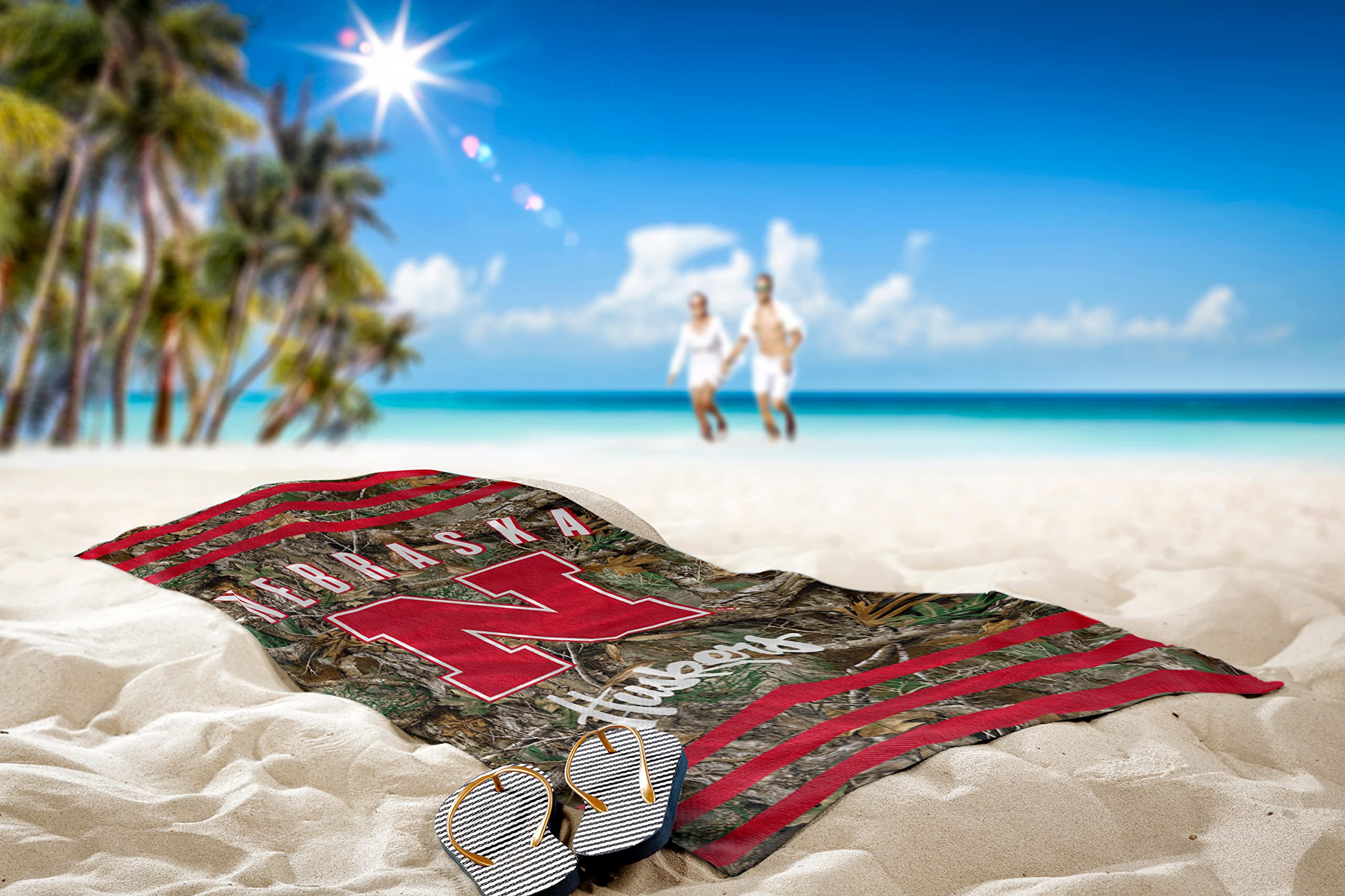 Nebrasks OFFIcIAL NcAA Realtree Stripes Beach Towel 30 x 60(D0102H94JWU)