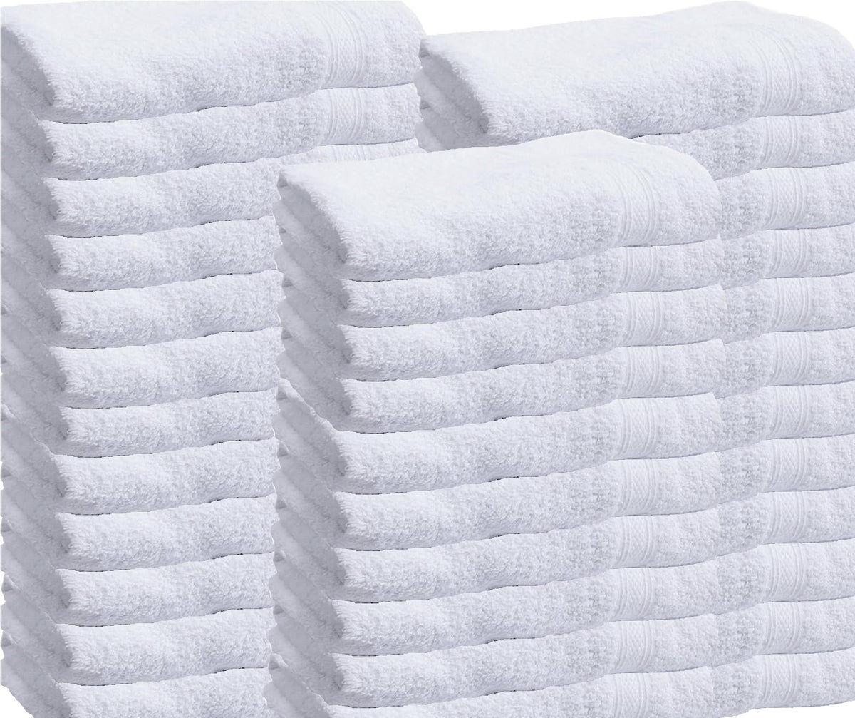 Towels N More - Super Absorbent Easy Care 100% Cotton Towels Ring Spun Loop - Home Essentials White And Soft Bathroom Towels Set