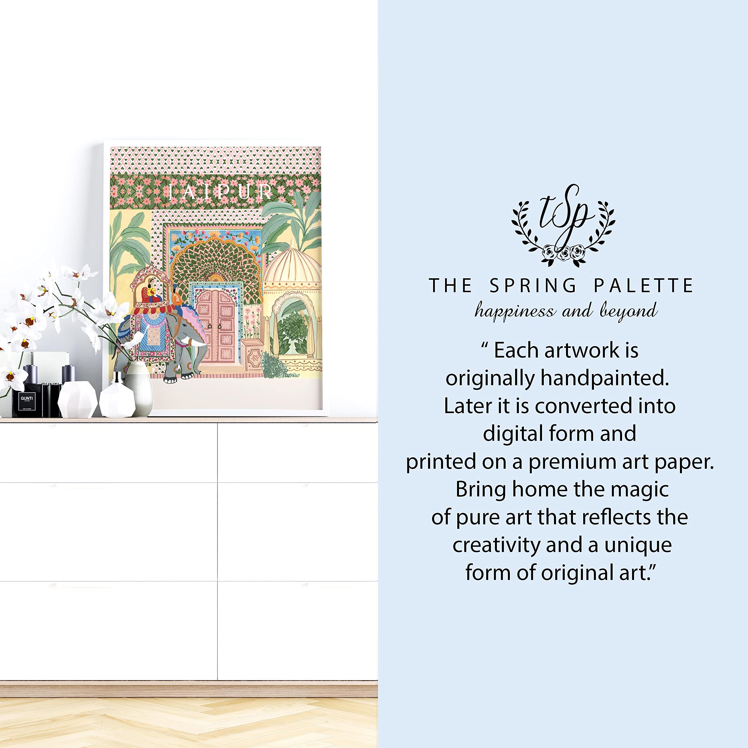 The Spring Palette | JAIPUR - Travel Inspired Modern Wall Painting | Modern Art Painting for Living Room Bed Room and Office | 1