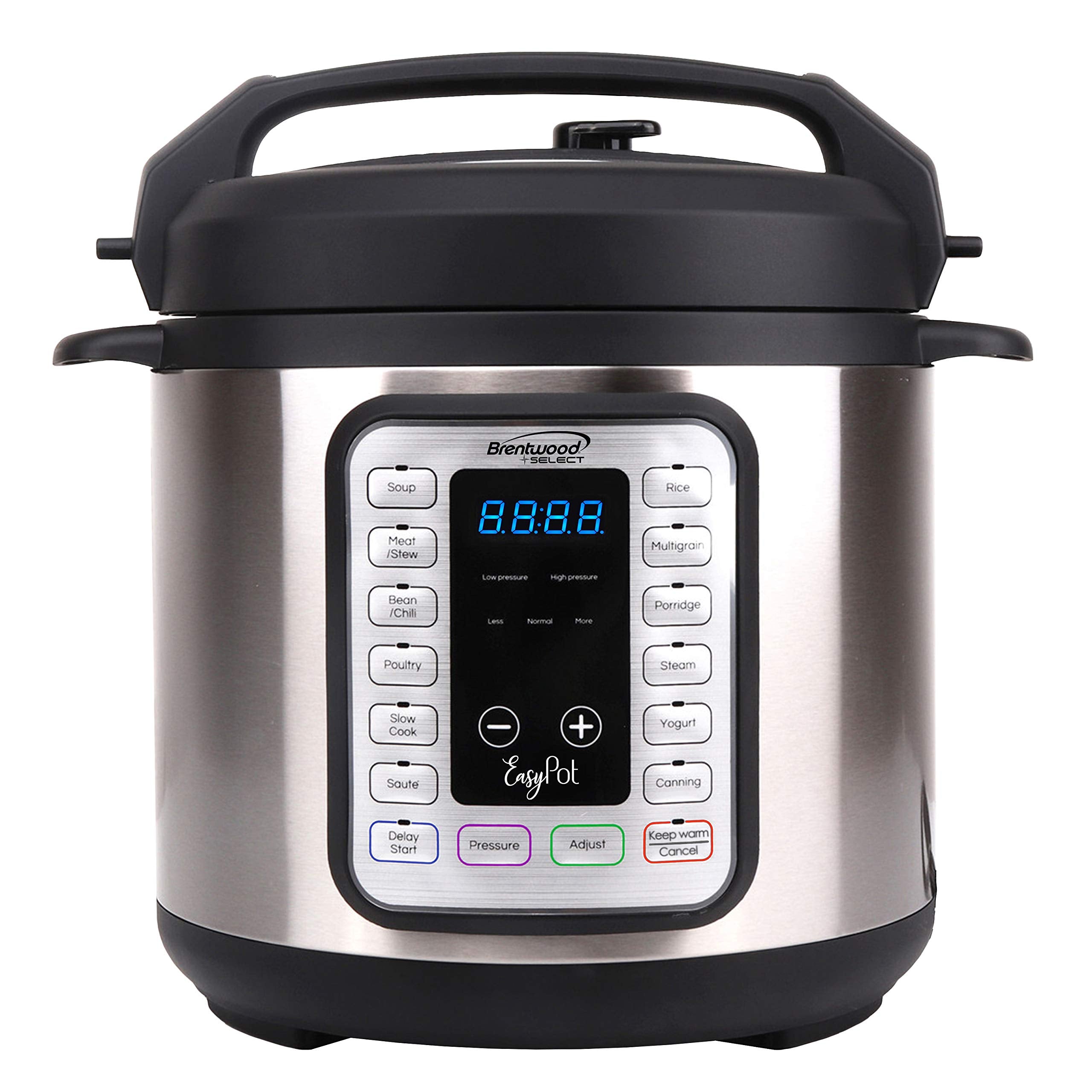 Brentwood Select EPC-636 8-in-1 Electric Pressure Slow, Rice, Egg Cooker, Saut  , Steam, Yogurt, and Food Warmer, 6 Quart, Staii