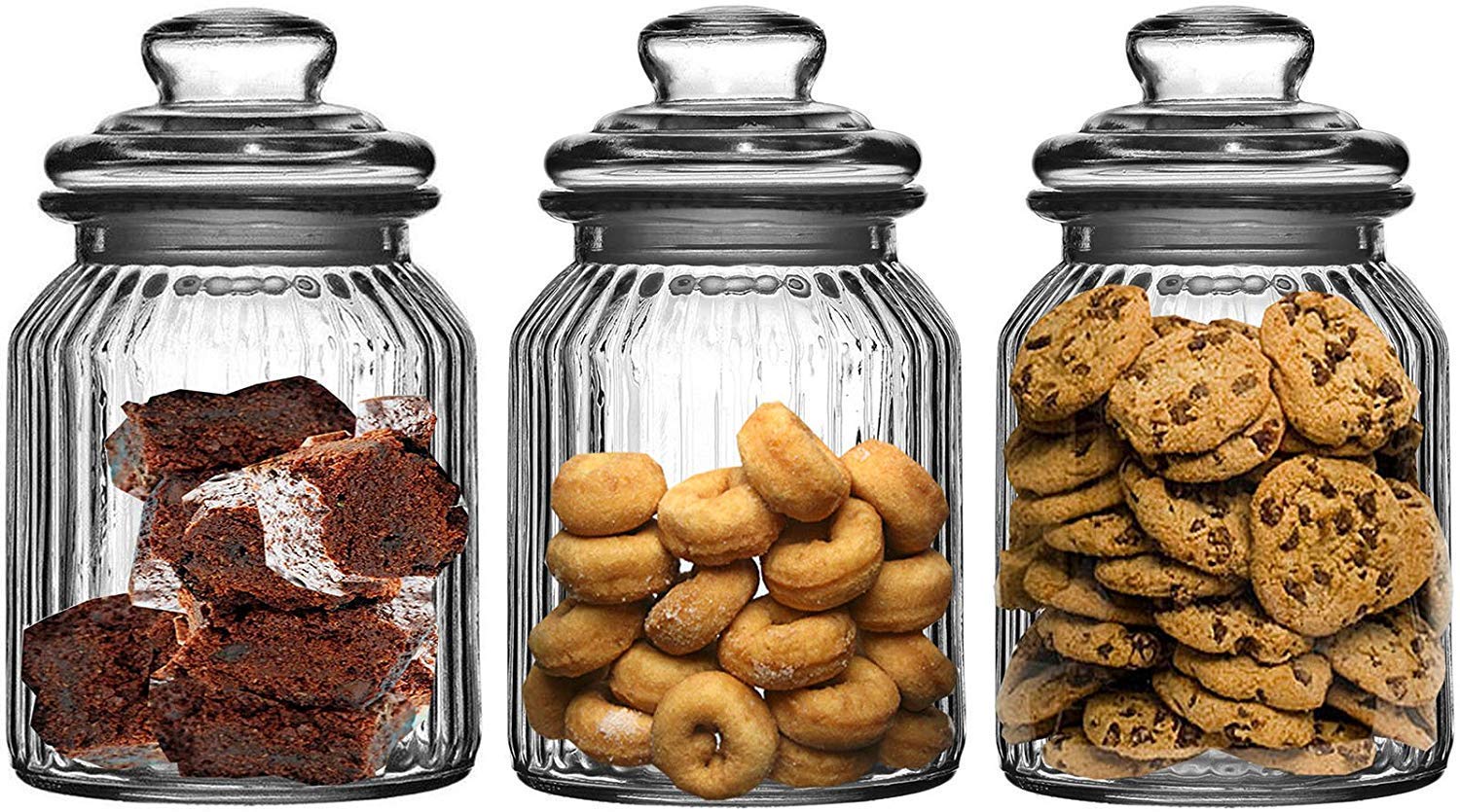 Kaqer Pop Glass Jar And Container With Air Tight Lid For Kitchen Storage, Storage Containers For Canning Cereal, Pasta (650, Cir
