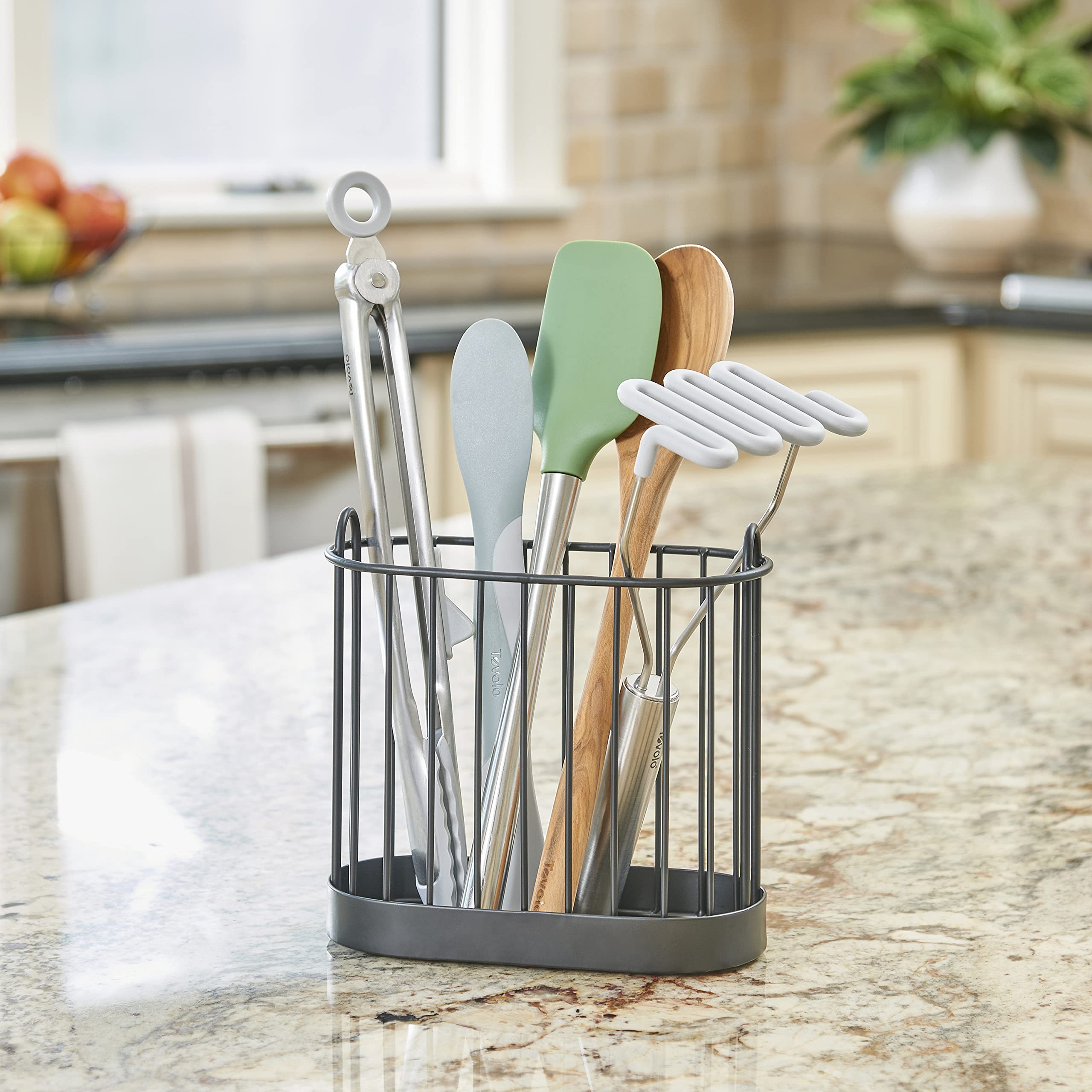 Spectrum Diversified A84210 Yumi Utensil Holder, Black