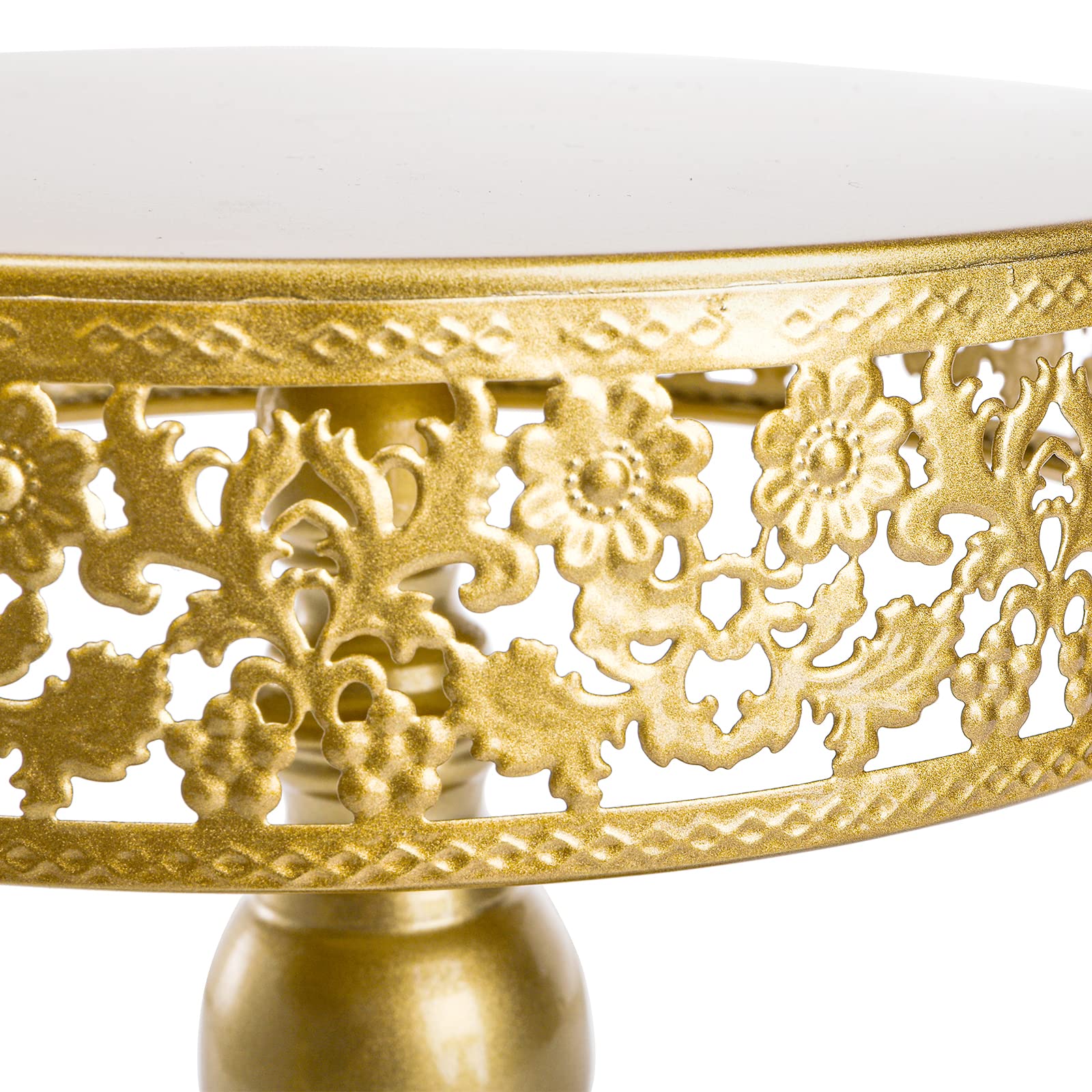 Jucoan 10 Pieces Gold Metal Cake Stand Set, Cupcake Holder Pastry Candy Fruits Serving Plate, Gold Dessert Table Stands And Tray