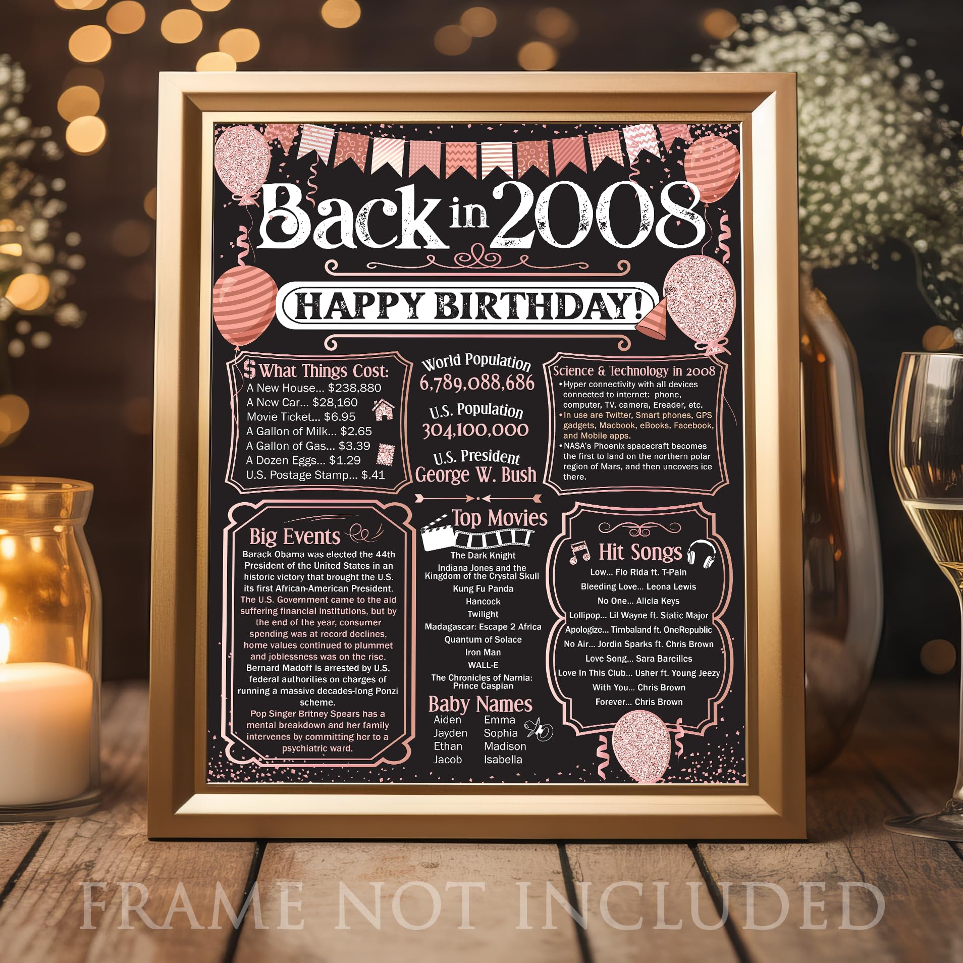 17th Birthday Party Decorations for 17th Birthday (Seventeen) - Remembering The Year 2008 - Party Supplies - Gifts for Men and W