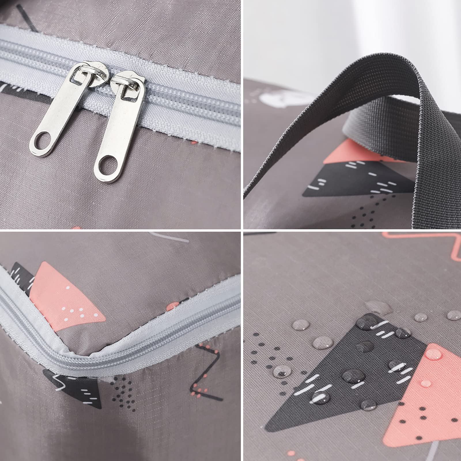 Wolpin Non-Woven Extra Large Size Underbed Storage Bag Waterproof (58 X 40 X 23 Cm) - Zippered Closure & Handle Swan Print, Rect