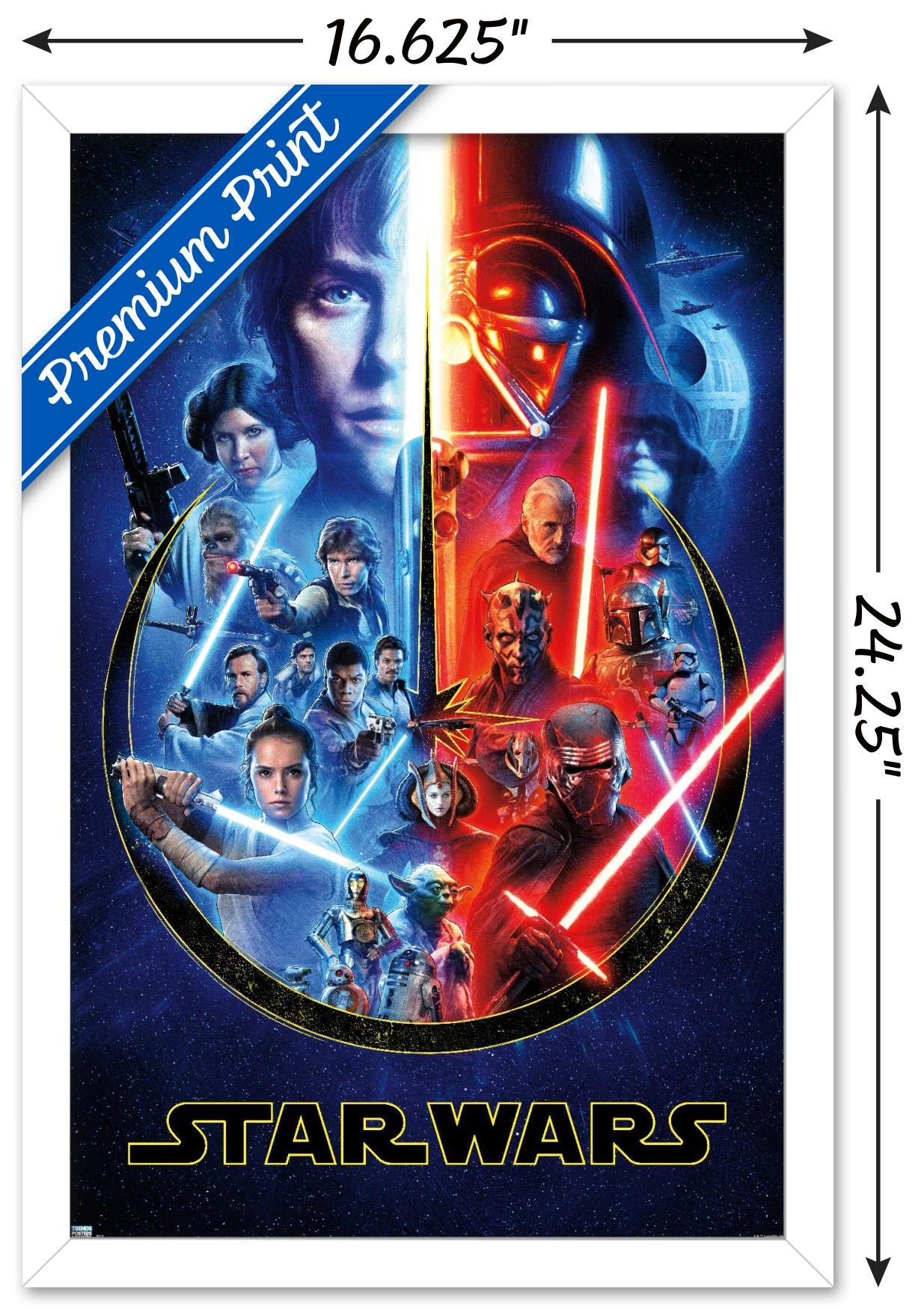Trends International Star Wars - Skywalker Saga Wall Poster, 14.725'' X 22.375'', White Framed Version
