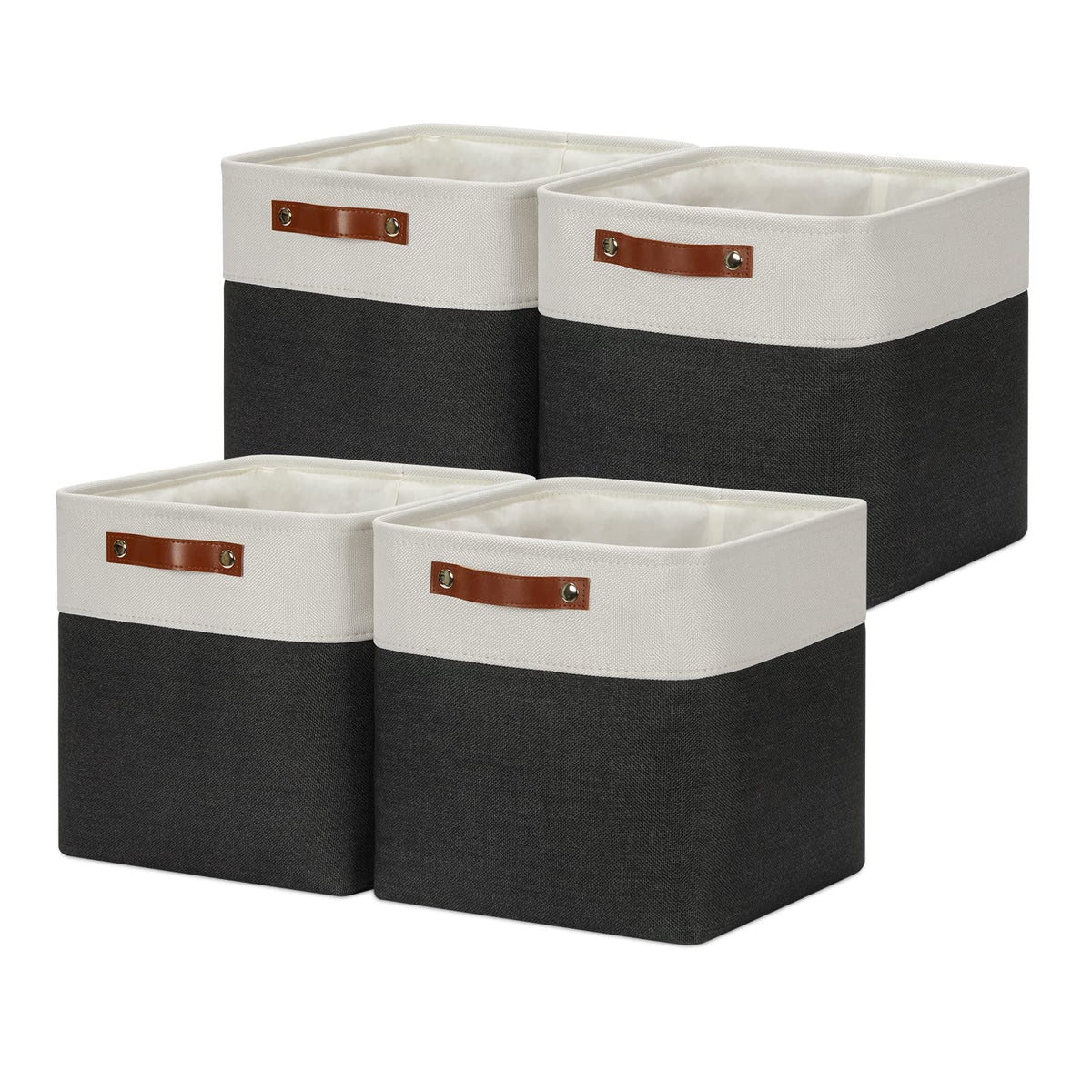 Dullemelo Set Of 4 Cube Storage Bins, Fabric Storage Basket For Shelves Closet Nursery Toy Storage, 12 Inch Collapsible Fabric B