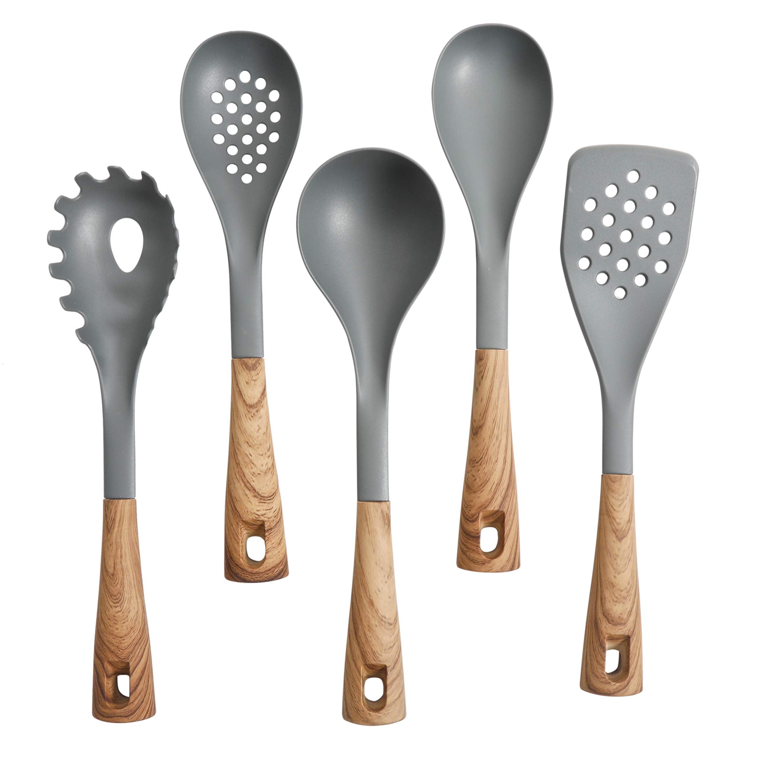 Oster Everwood 5 Pc Nylon Tools Set, 5-Piece, Grey/Wood