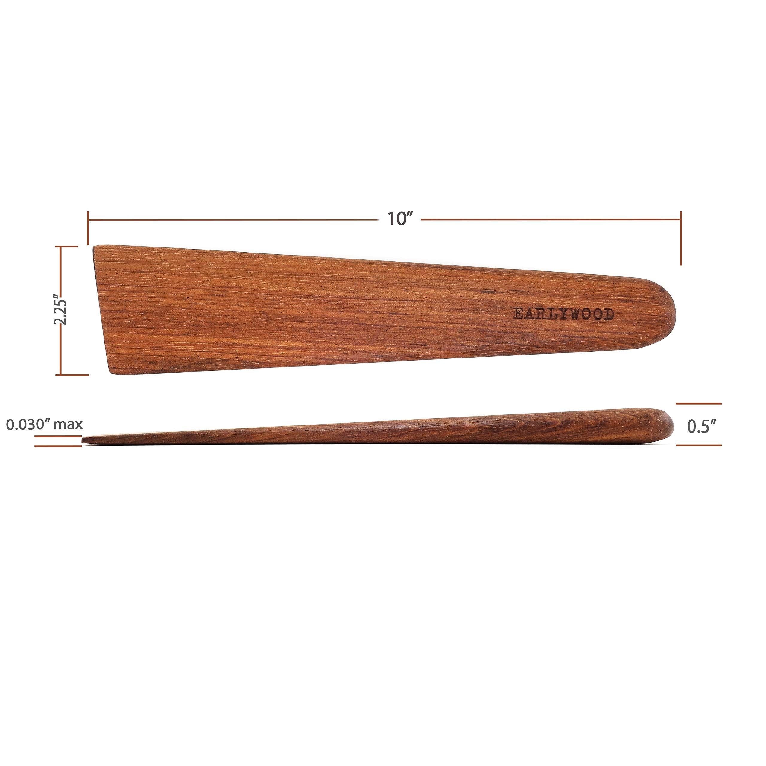 Earlywood 10 Inch Handmade Cooking Utensil For Kitchen, Multi-Purpose Wood Scraper And Egg Turner, Cast Iron Scraper And Wood Sa
