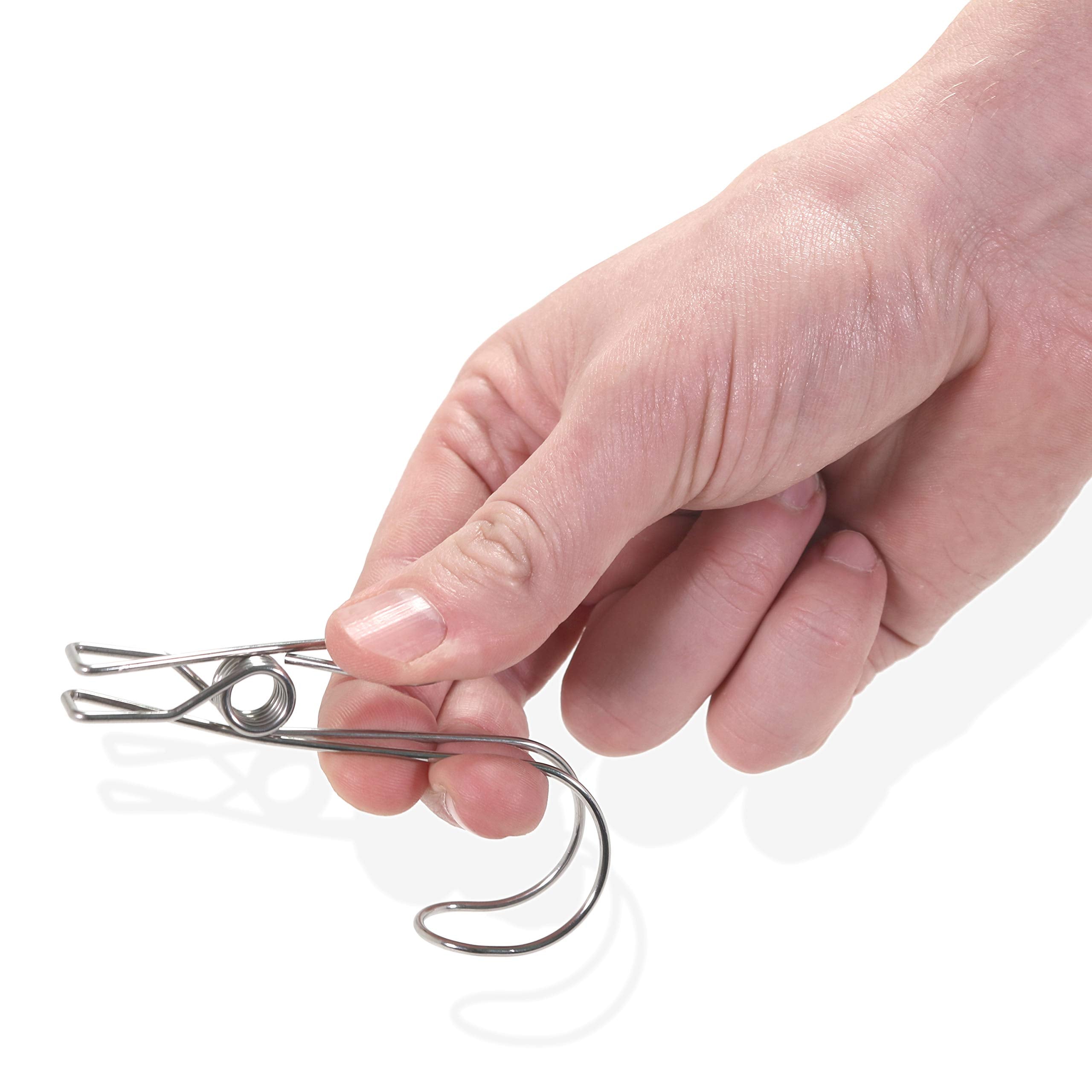 Oakenleaf Clothes Pins Hook Clip Will Not Rust 20 Piece 316 Marine Grade Stainless Steel Modern & Eco-Friendly 3.5Inch With A Wi