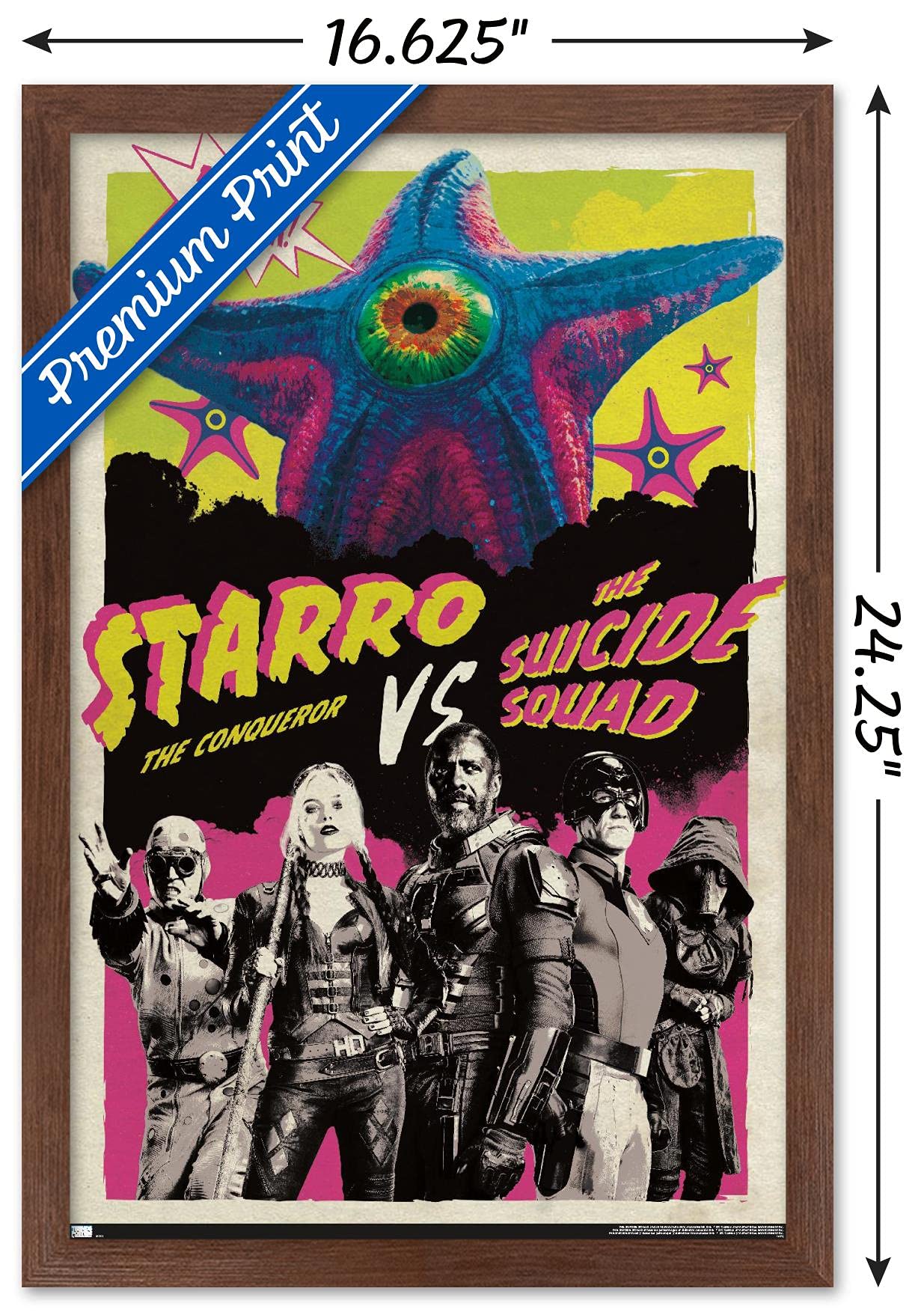 Trends International Dc Comics Movie The Suicide Squad - Starro The Conqueror Wall Poster, 14.72'' X 22.37'', Mahogany Framed Ve