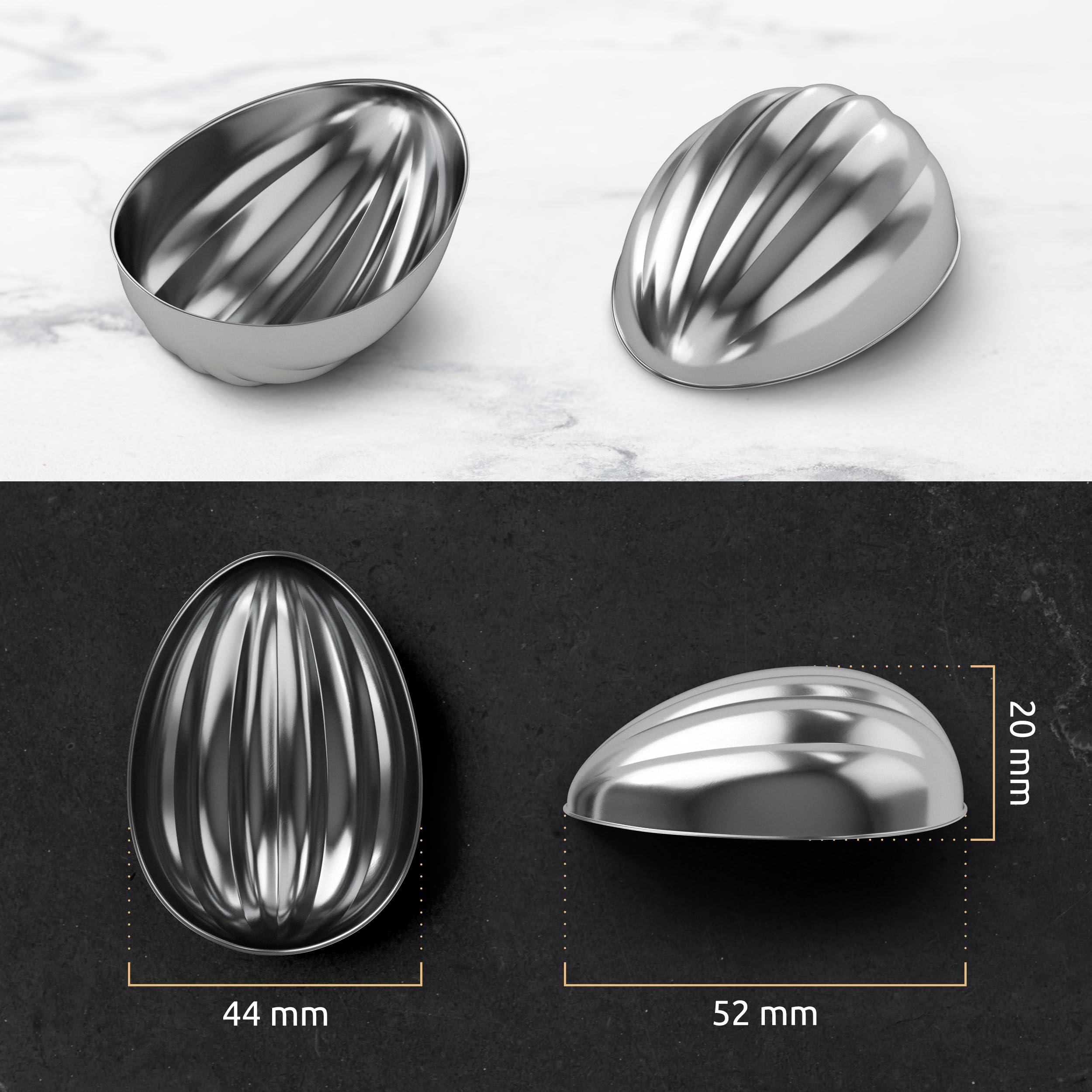 BIOL Oreshki Mold - Metal Cookie Maker for Russian Oreshki, Nut-Shaped Mini Mold
