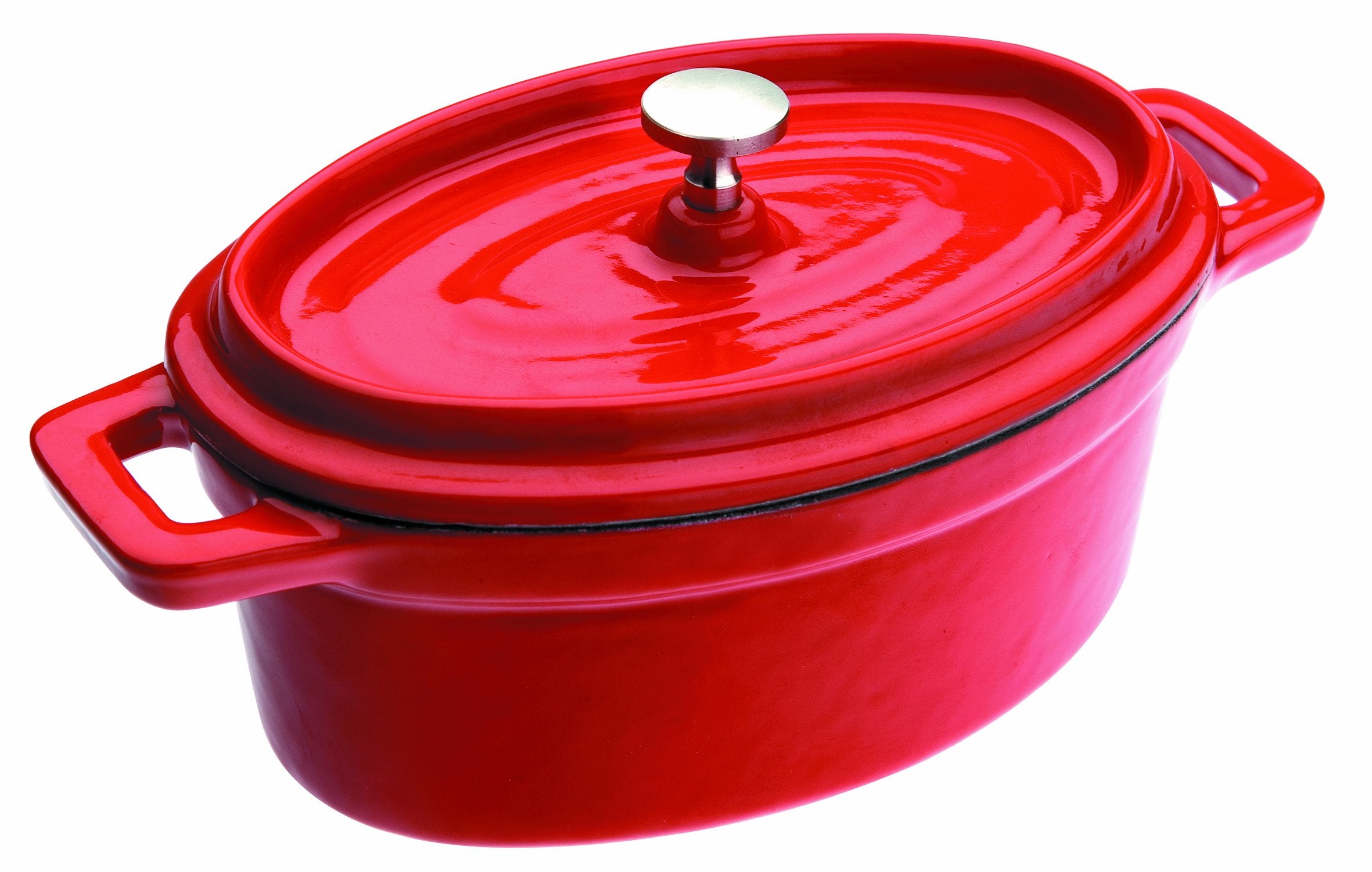 ibili Oval Mini Casserole, enamelled cast iron, Red, 15 x 10 x 6 cm