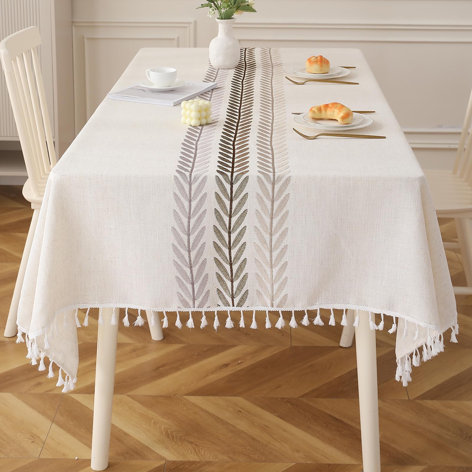 Deep Dream Tablecloths For Rectangle Tables, Cotton Linen Table Cloth, Waterproof Farmhouse Table Cloth, Washable Table Cover Wi