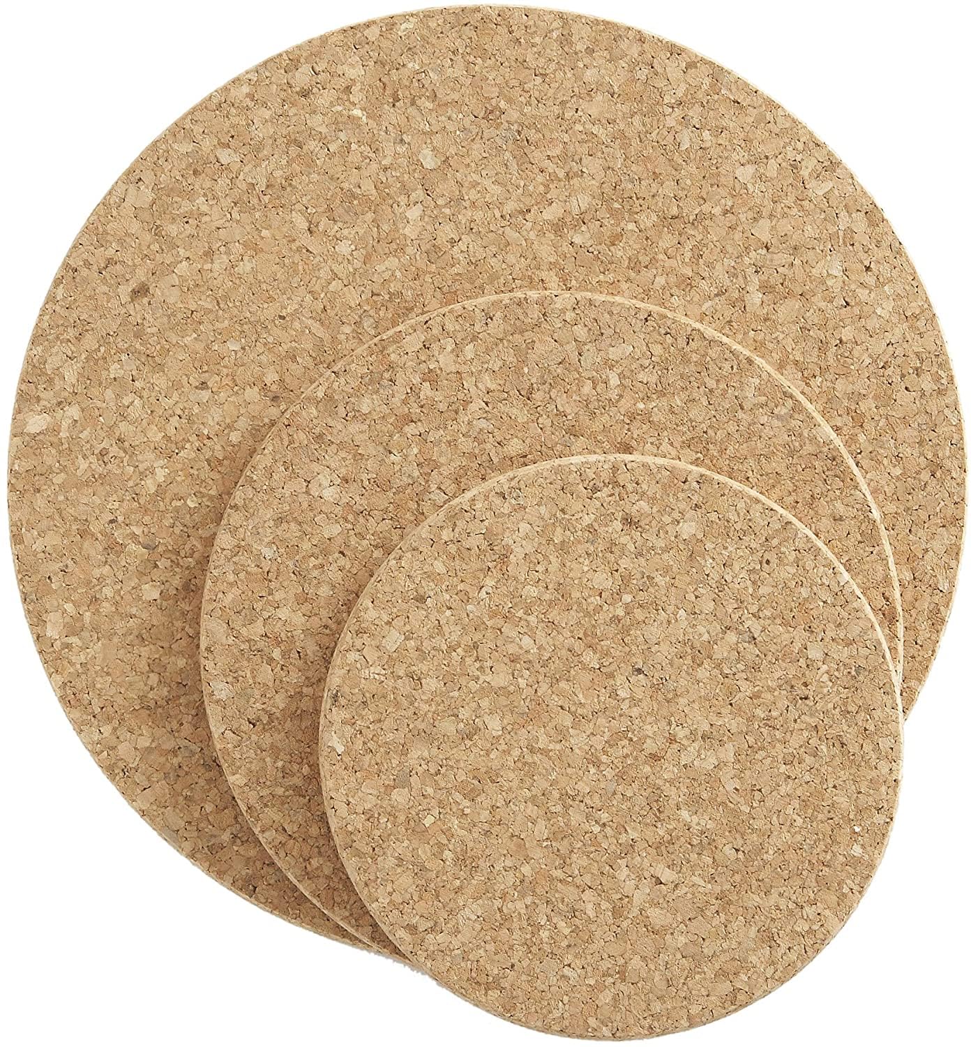 Linden Sweden Jonas 3-Pack Trivet Set - Round Cork, Water Absorbent - Perfect For Plants, Hot Pots, Pans, Mugs, And Glasses - 5