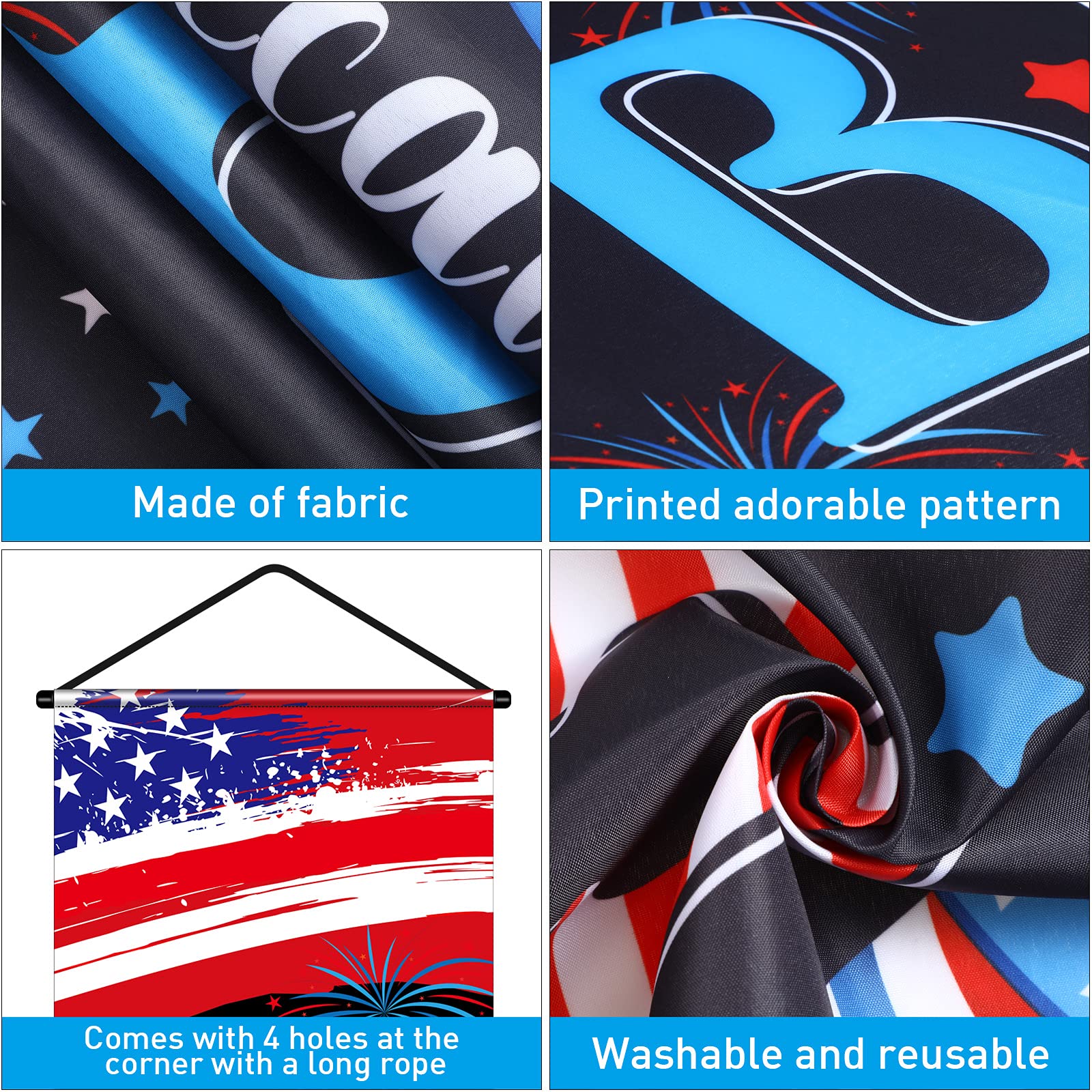 3 Pieces 4Th Of July Decoration Independence Day Patriotic Banner Flag Home Of The Free And Because Of The Brave Veterans Day Ha