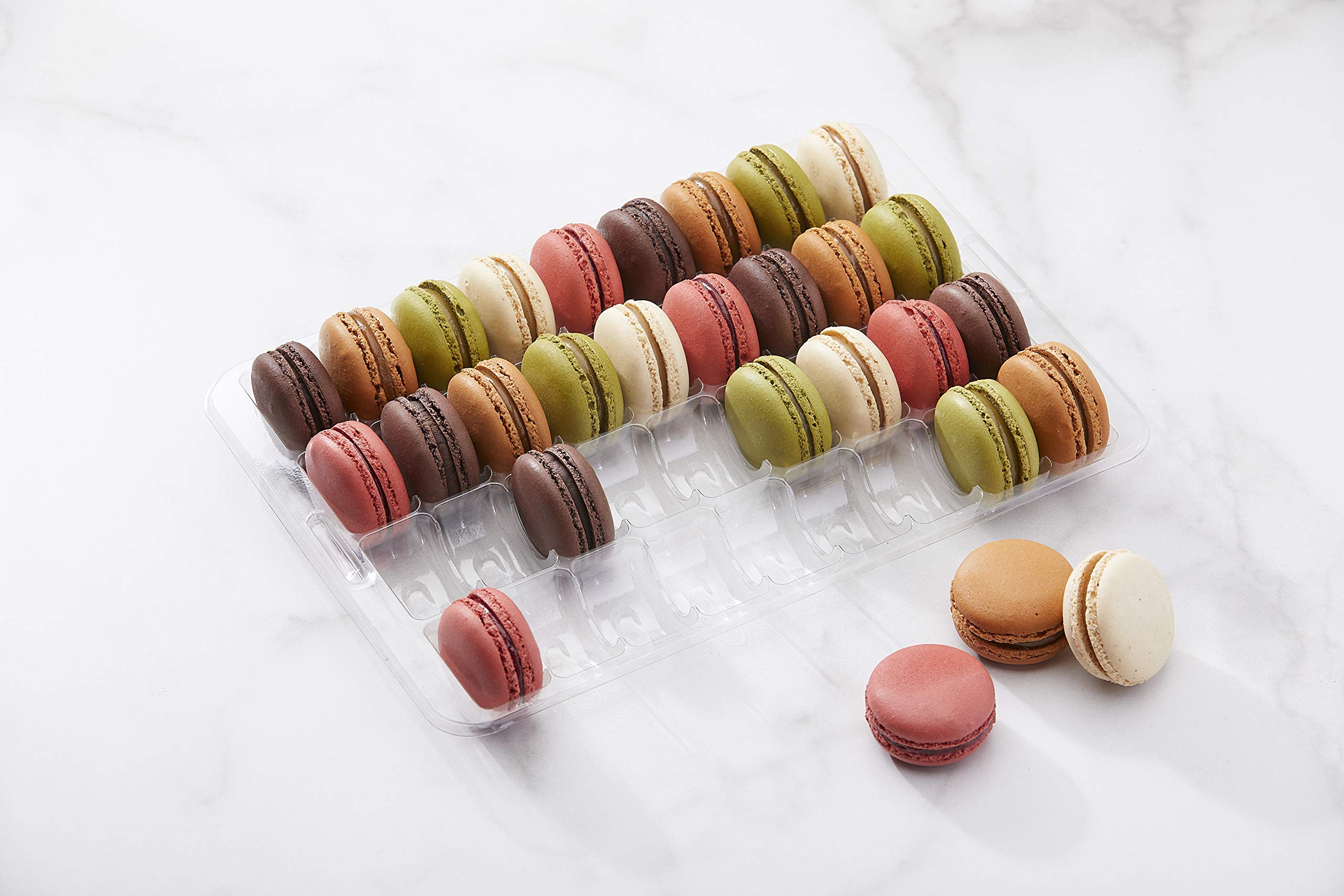 Pastry Chef'S Boutique Clear Plastic Closeable French Macaron Storage Trays - Holds 36 Macarons Per Set - Pack Of 6 Sets - Made