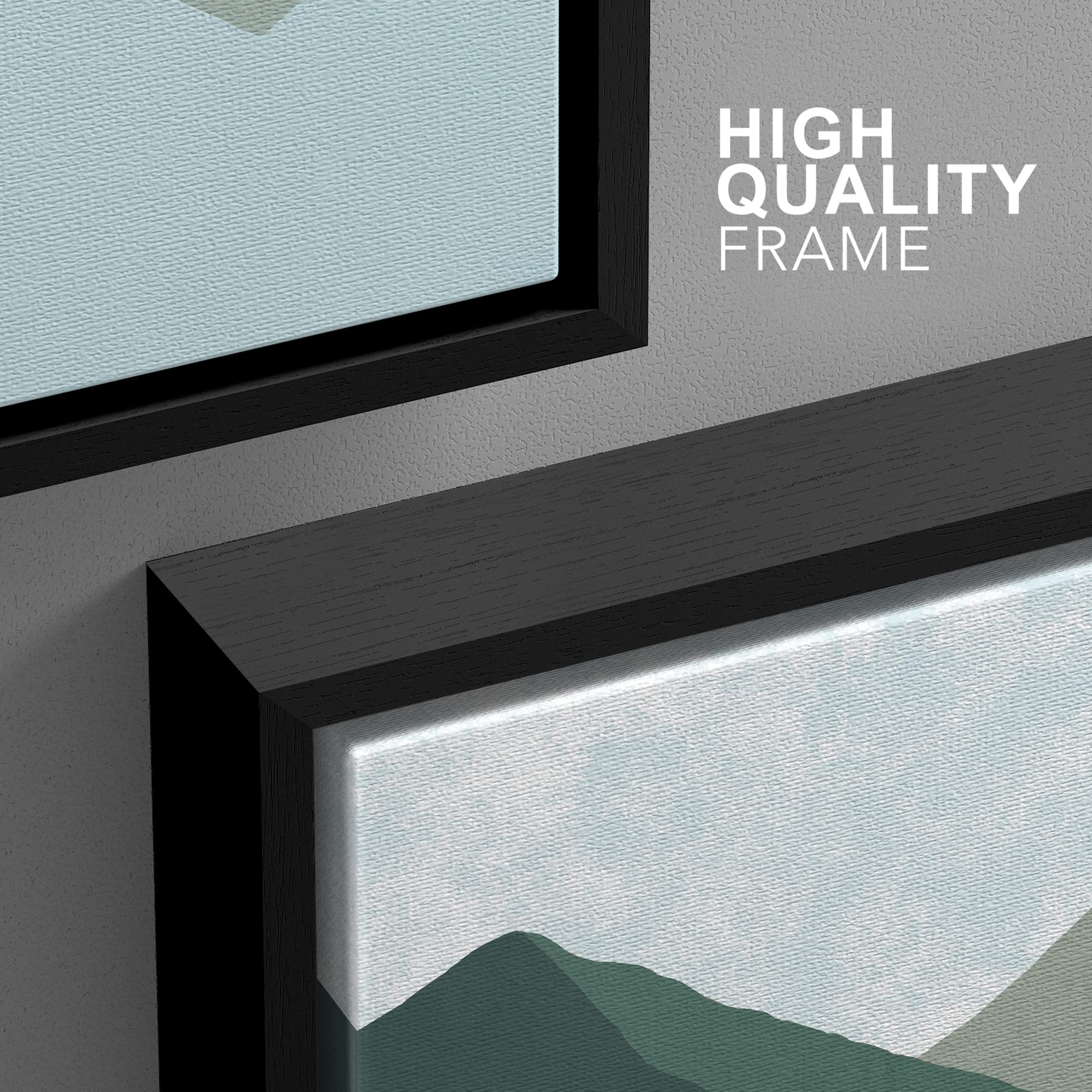 Wall26 Framed Canvas Print Wall Art Set Green Mountain Range Forest Trees Abstract Nature Illustrations Modern Art Nordic Decora