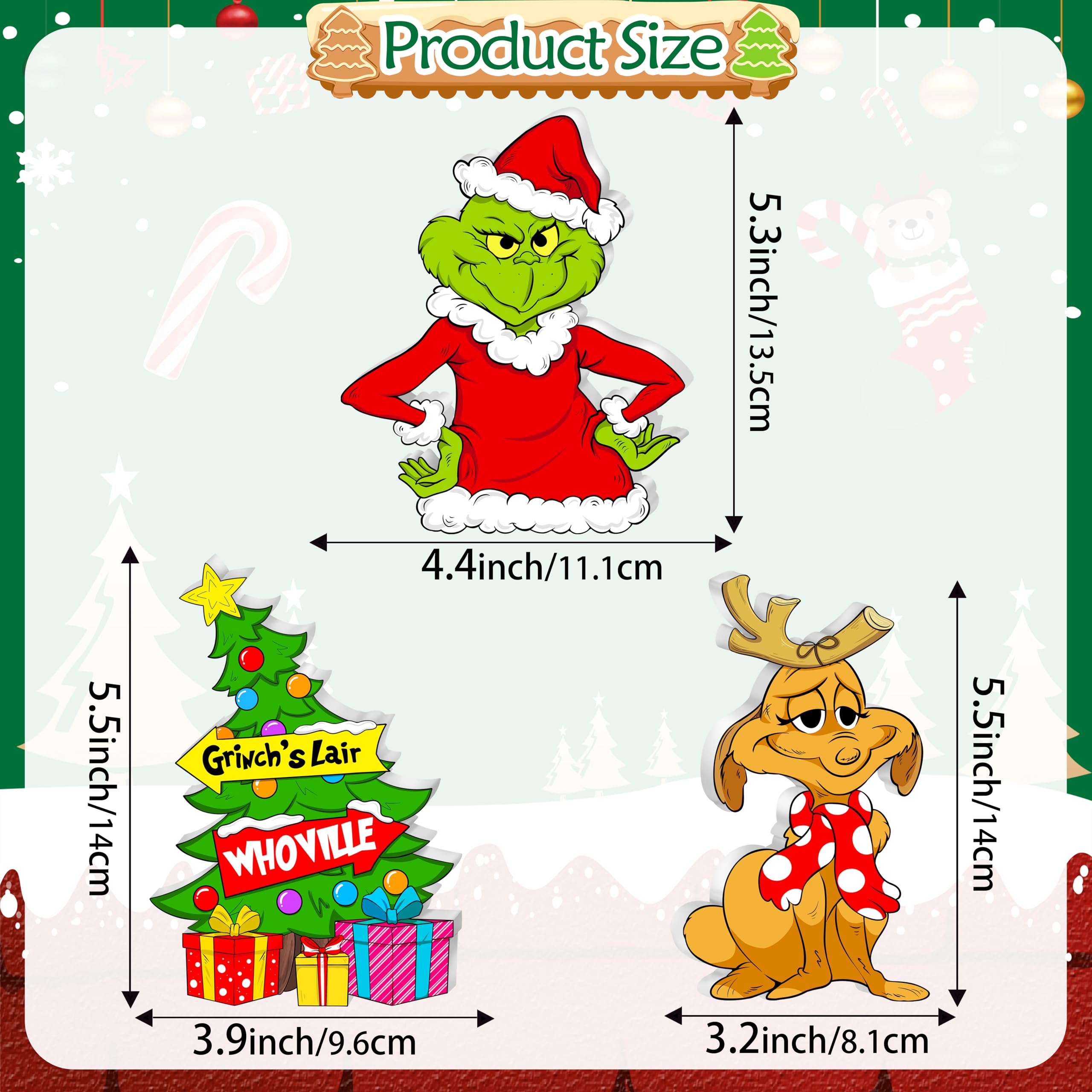 3pcs Christmas Wooden Table Signs, Christmas Tree Dog centerpieces Tiered Tray Decorations Set for Xmas Holiday Winter Parties I