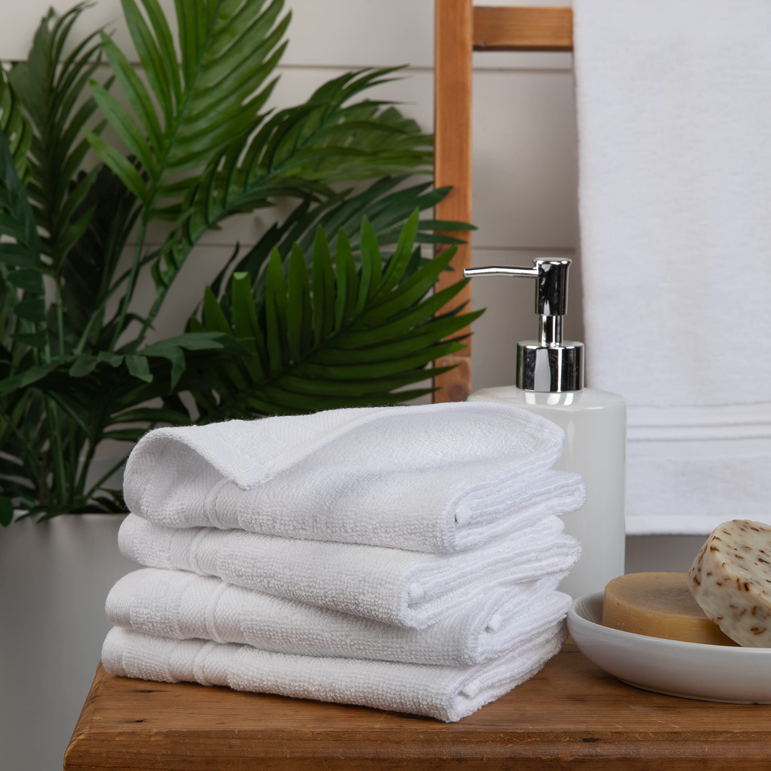 Sticky Toffee Washcloths Set 100% Cotton White, Oeko-Tex Terry Cotton, Soft And Absorbent Wash Cloths For Your Body, Face Towel