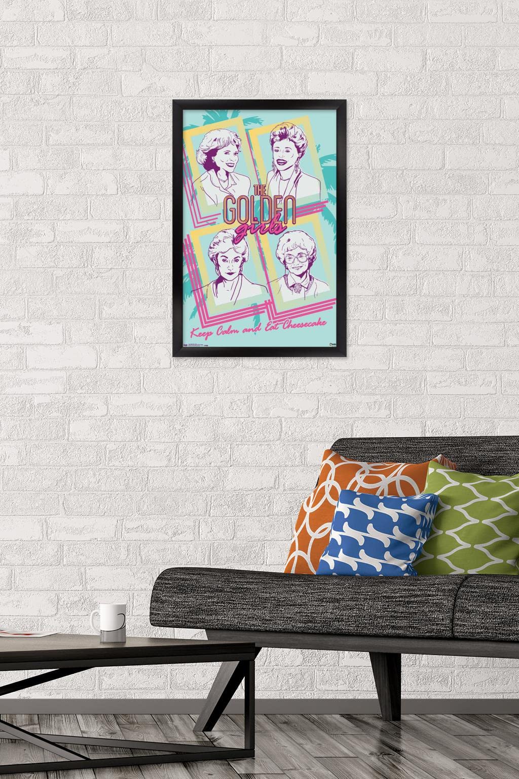 Trends International Golden Girls-Group Wall Poster, 14.725 In X 22.375 In, Black Framed Version
