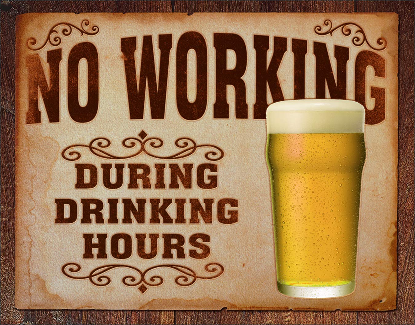 Tin Signs Tsn1795-Brk No Working Drinking Hours