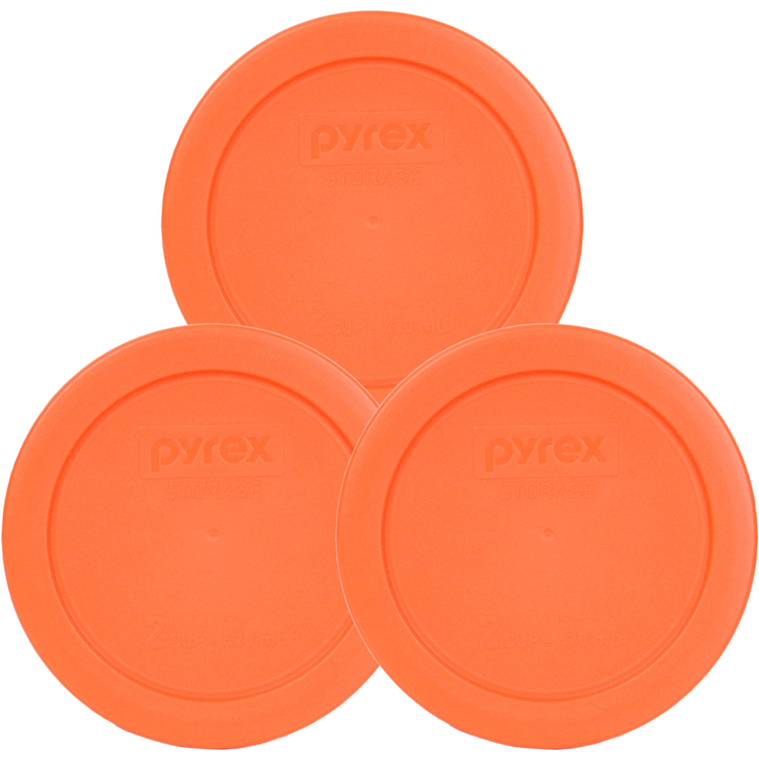 Pyrex 2 Cup Round Storage Cover #7200-Pc For Glass Bowls (3)