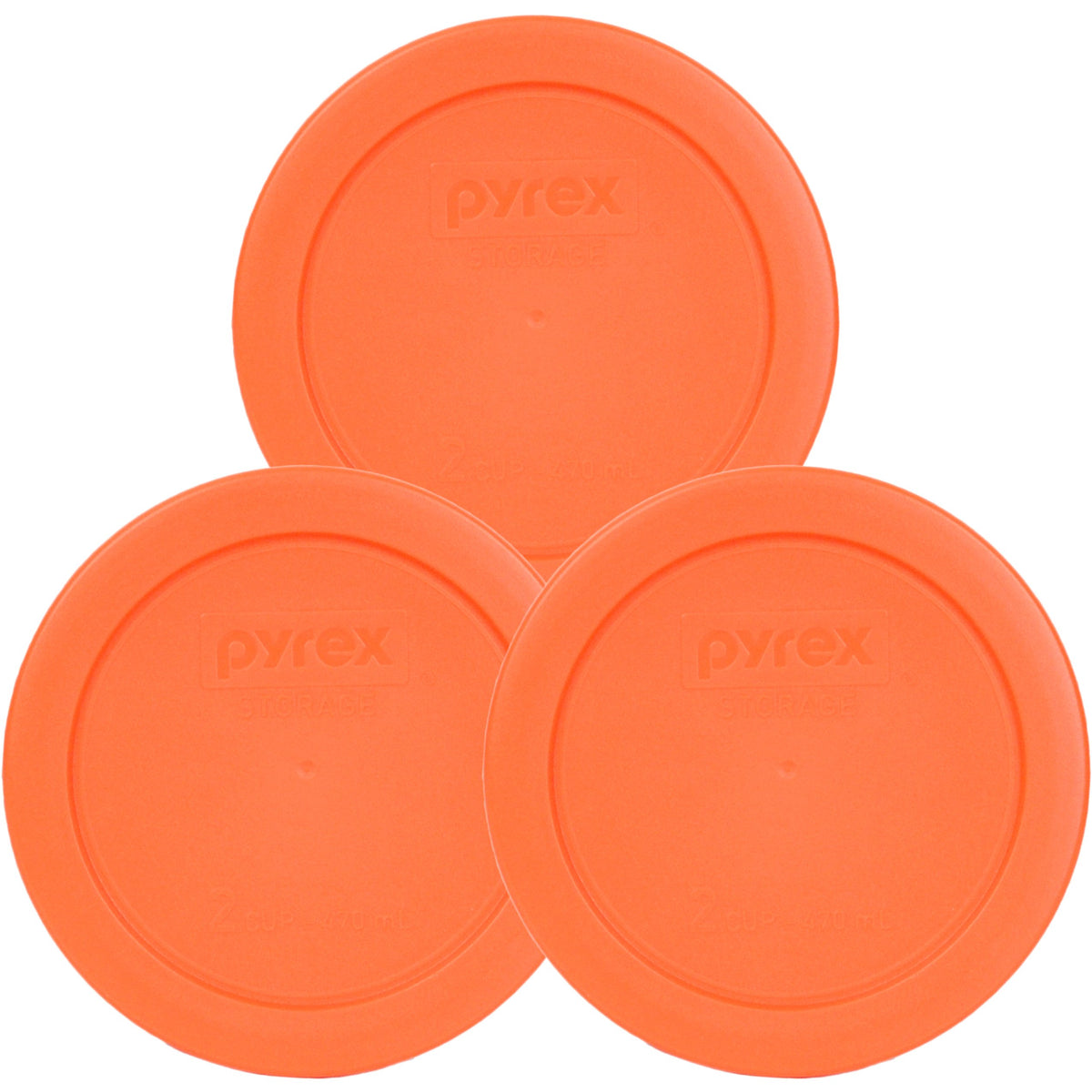 Pyrex 2 Cup Round Storage Cover #7200-Pc For Glass Bowls (3)