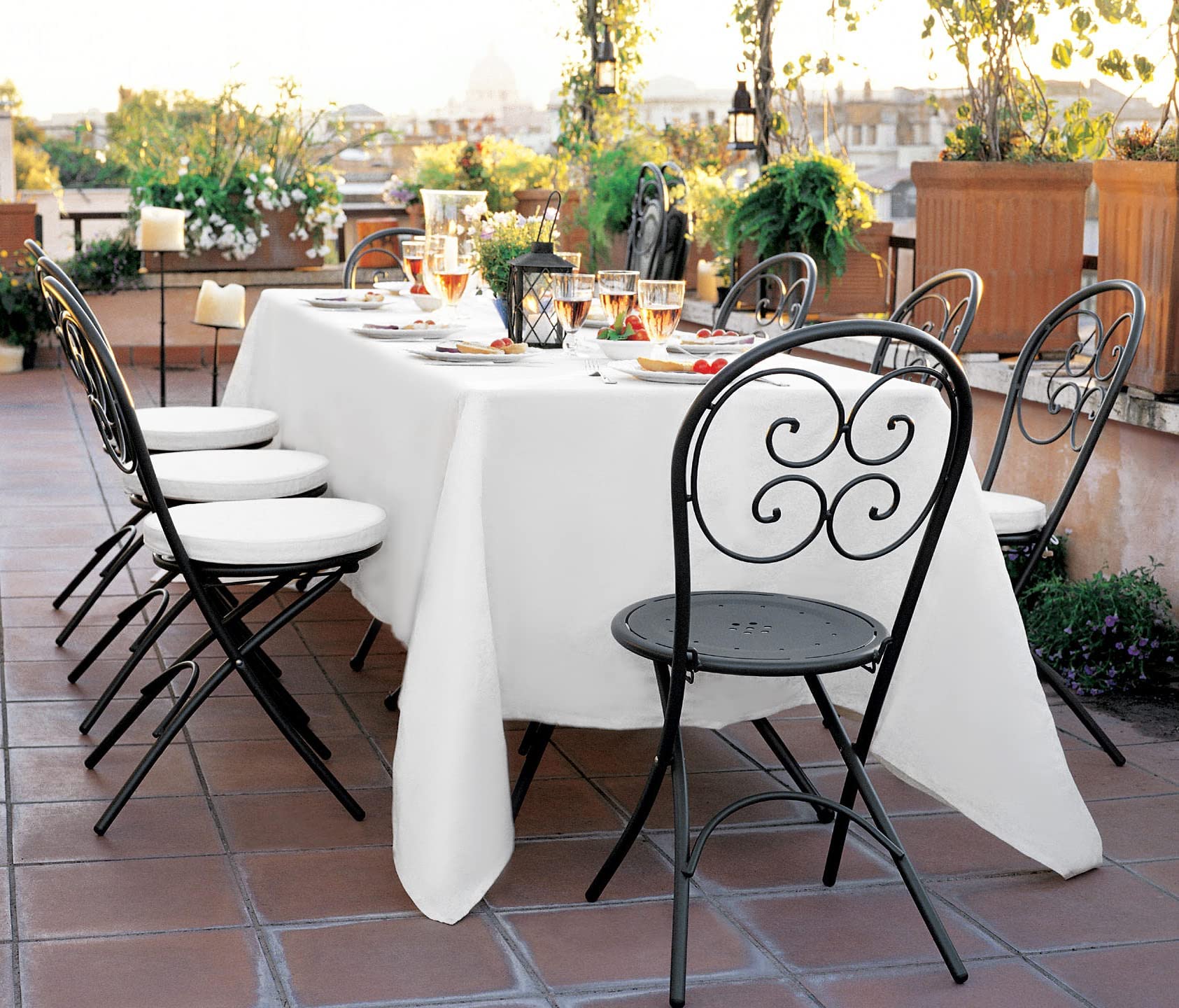 Mtreo 12 Pack White Tablecloth 60 X102 Inch Polyester Table Clothes For 6 Foot Rectangle Tables Wrinkle Resistant Washable Polye