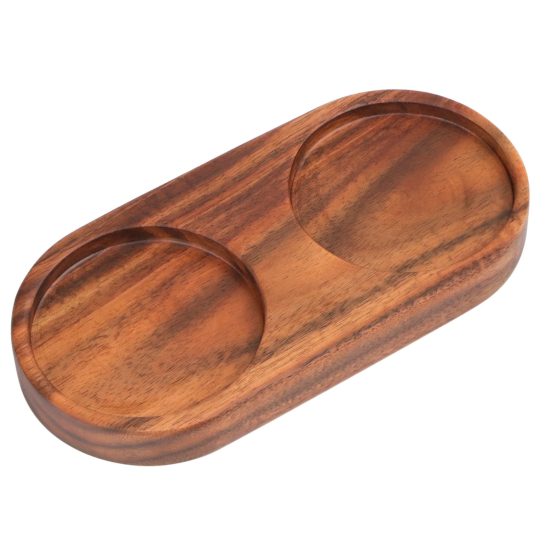 Vanlonpro Salt And Pepper Mill Tray, Acacia Wood Tray, Pepper Mill Holder & Rest (Inner Dia 2.3 Inch) Fit Many Mills & Shakers,