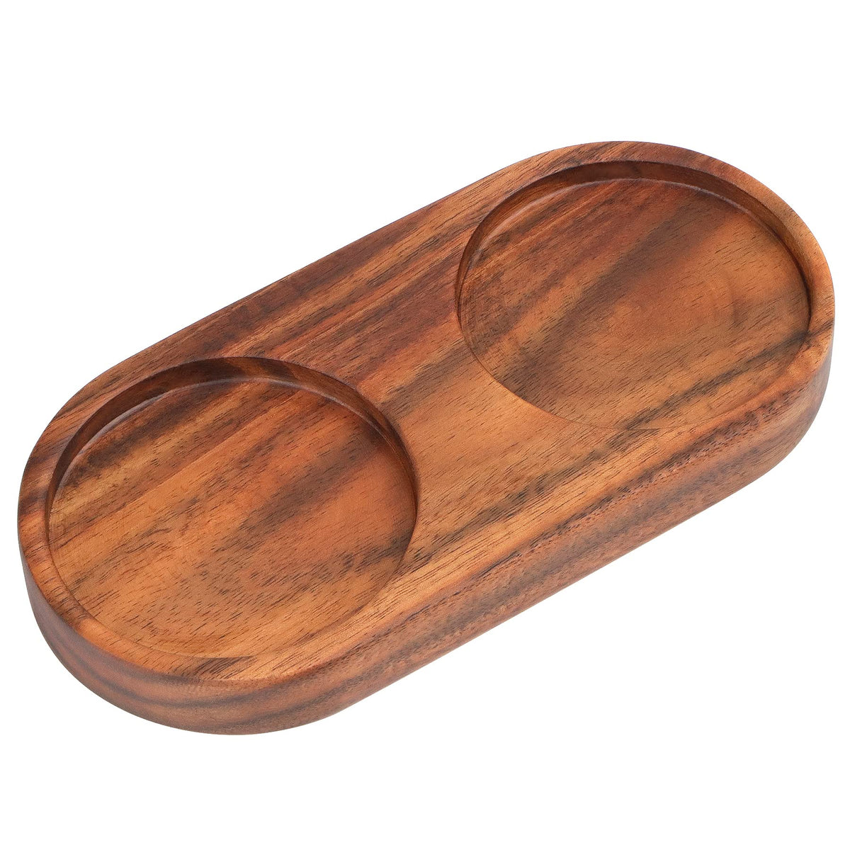 Vanlonpro Salt And Pepper Mill Tray, Acacia Wood Tray, Pepper Mill Holder & Rest (Inner Dia 2.3 Inch) Fit Many Mills & Shakers,