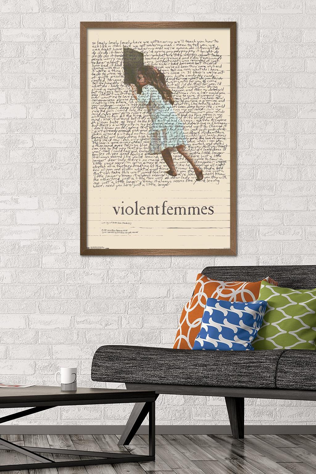 Trends International Violent Femmes - Lyric Girl Tea Towel Wall Poster, 22.375'' X 34'', Bronze Framed Version
