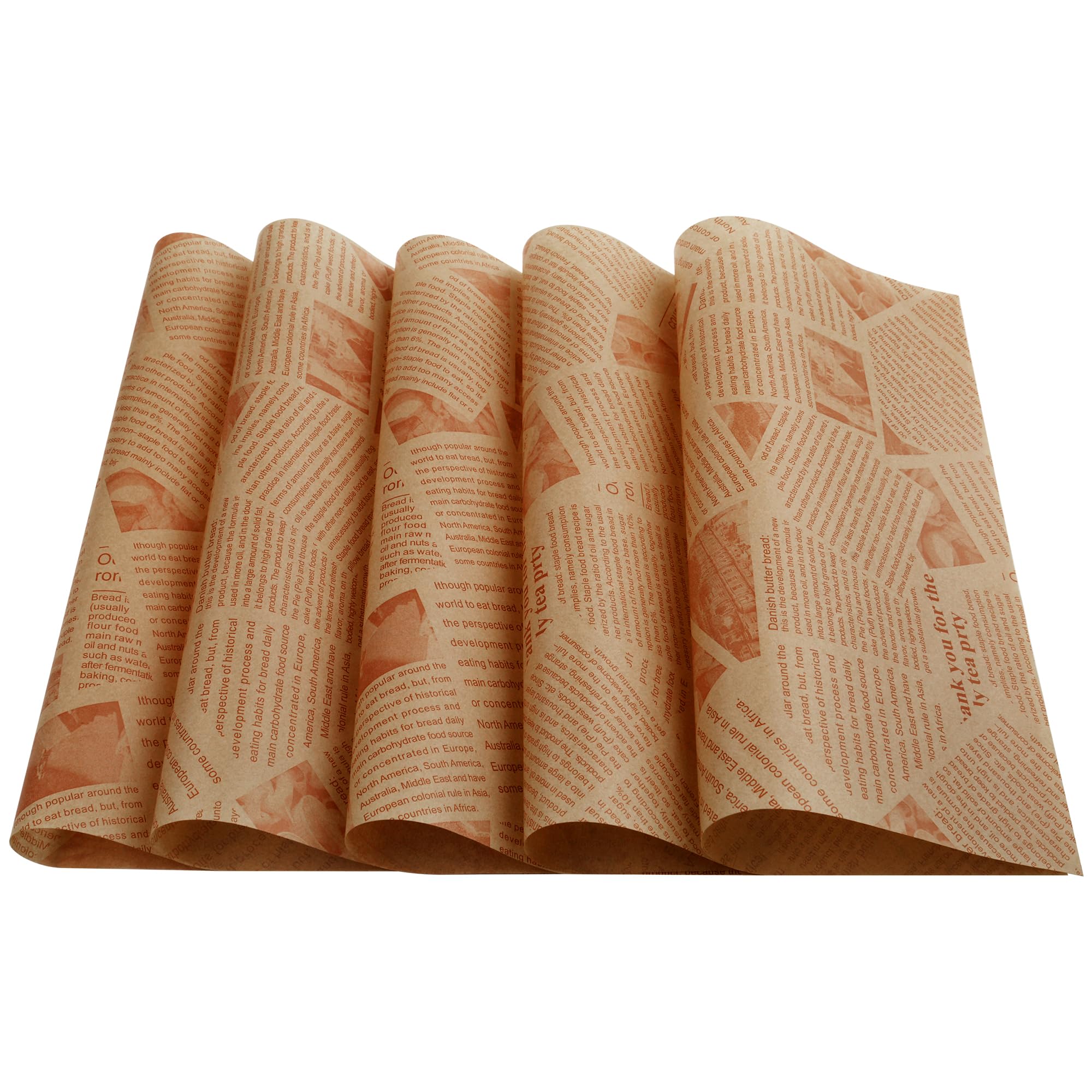200 Pcs Deli Wax Paper Sheets For Food Basket & Plate Liners 12 X 12 Inch Old Newspaper Style Printed Greaseproof Deli Paper For