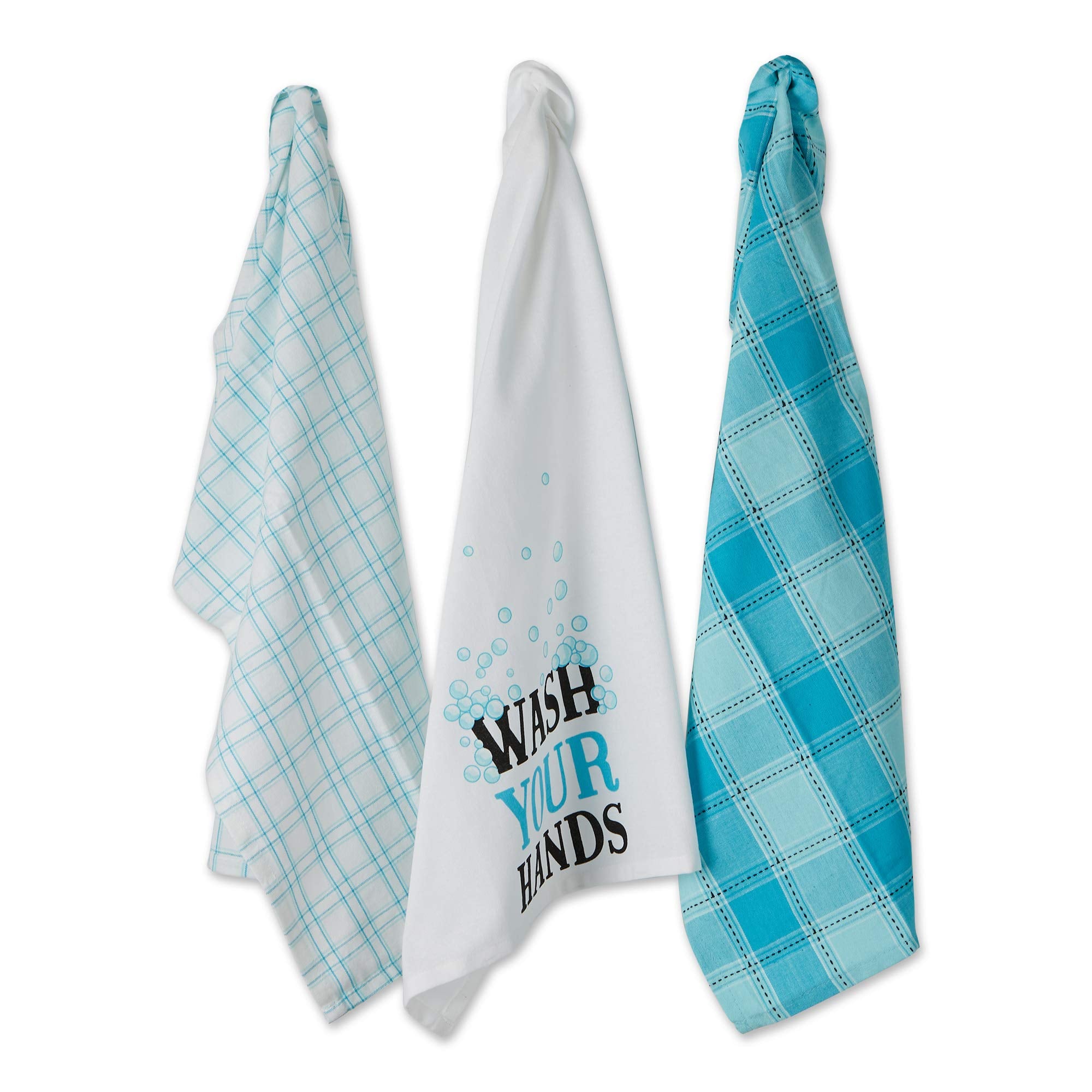 DII Quarantine Collection Dishtowel Set, Wash Your Hands, 18x28, 3 Piece