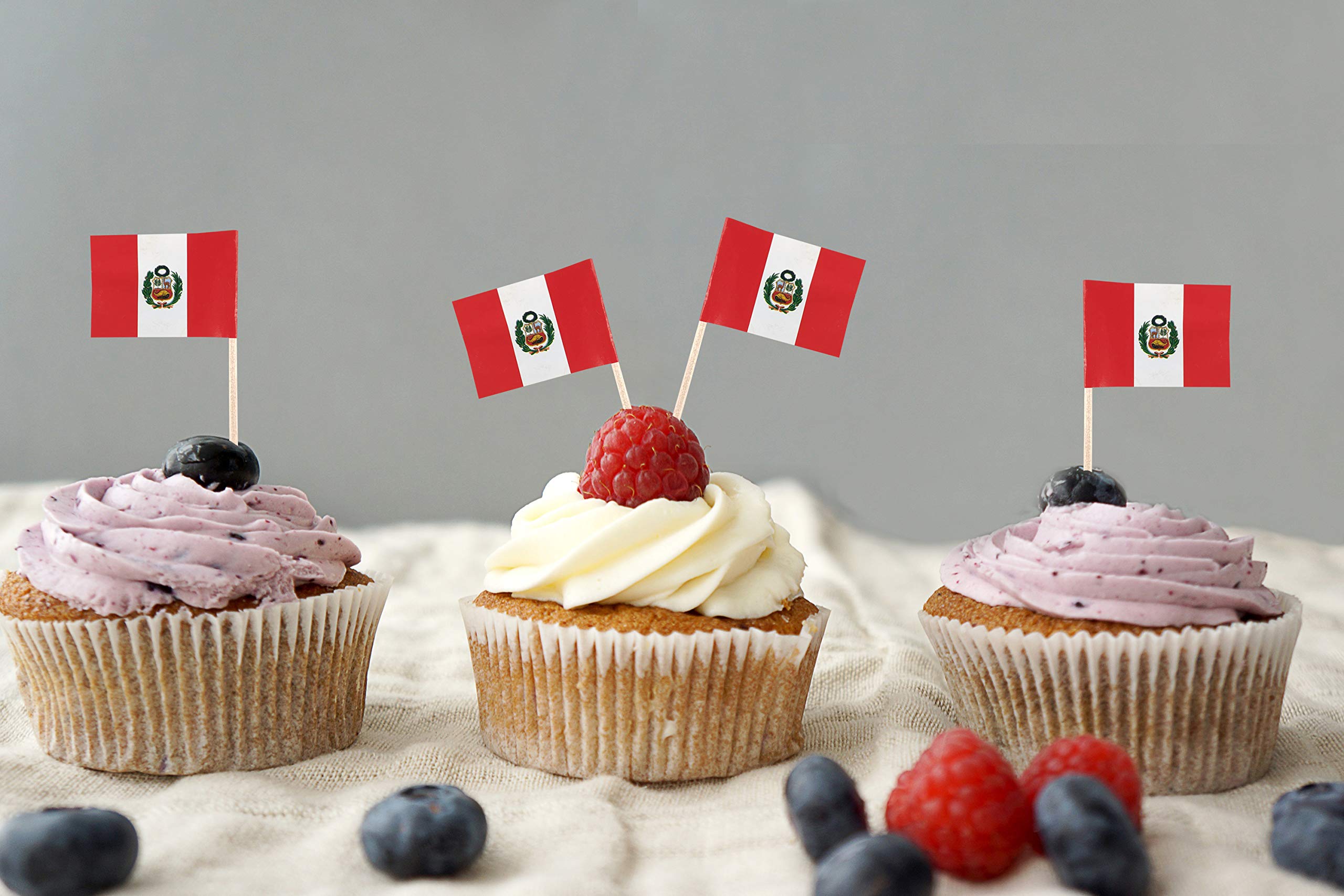 JBCD Peru Toothpick Flag Peruvian Mini Small Cupcake Topper Flags (100 pcs)
